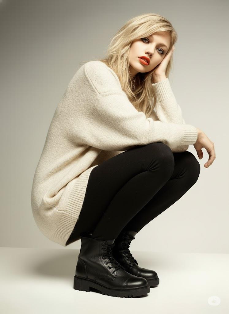 MAKRAS EXCLUSIVE Kadın Maskaratlı Siyah Fermuarlı Hakiki Deri İçi Kürklü Bot