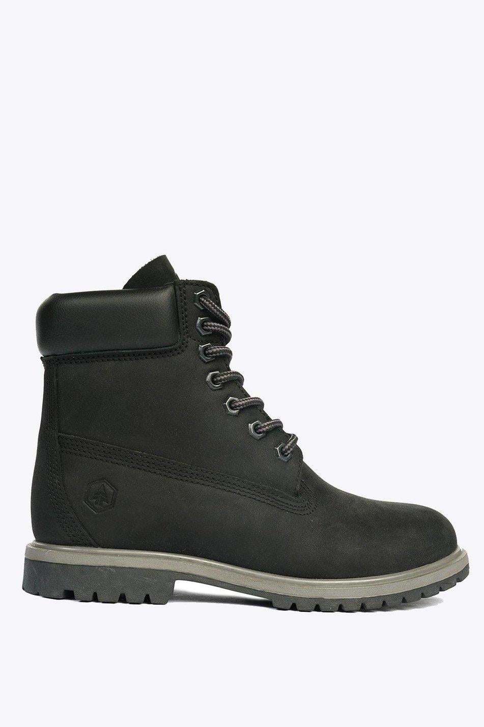 Hammer Jack Siyah Hakiki Deri Nubuk Su Geçirmez Unisex Bot 1101