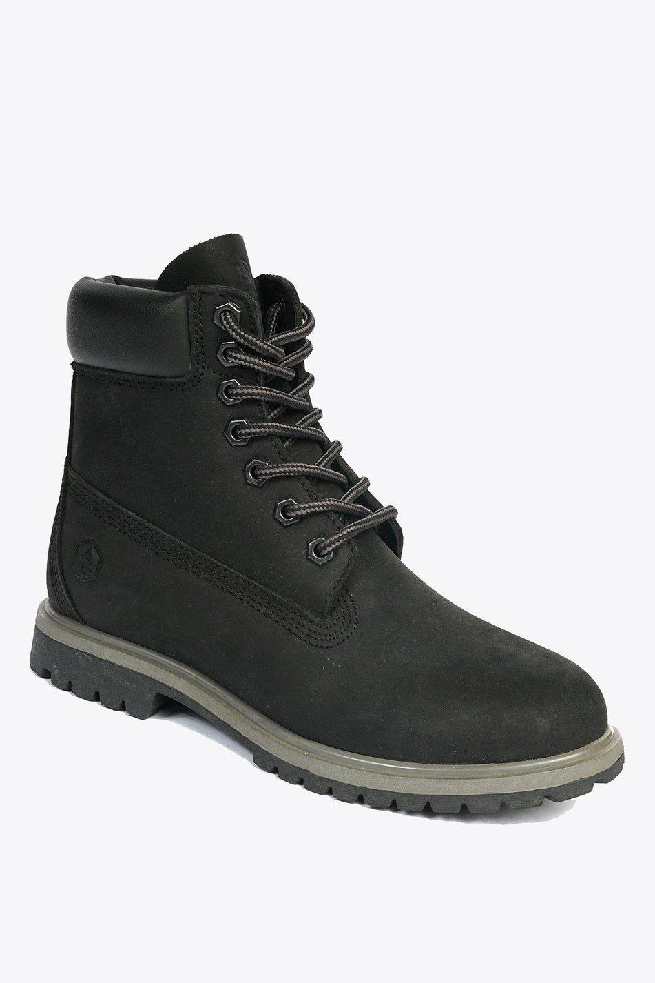 Hammer Jack Siyah Hakiki Deri Nubuk Su Geçirmez Unisex Bot 1101