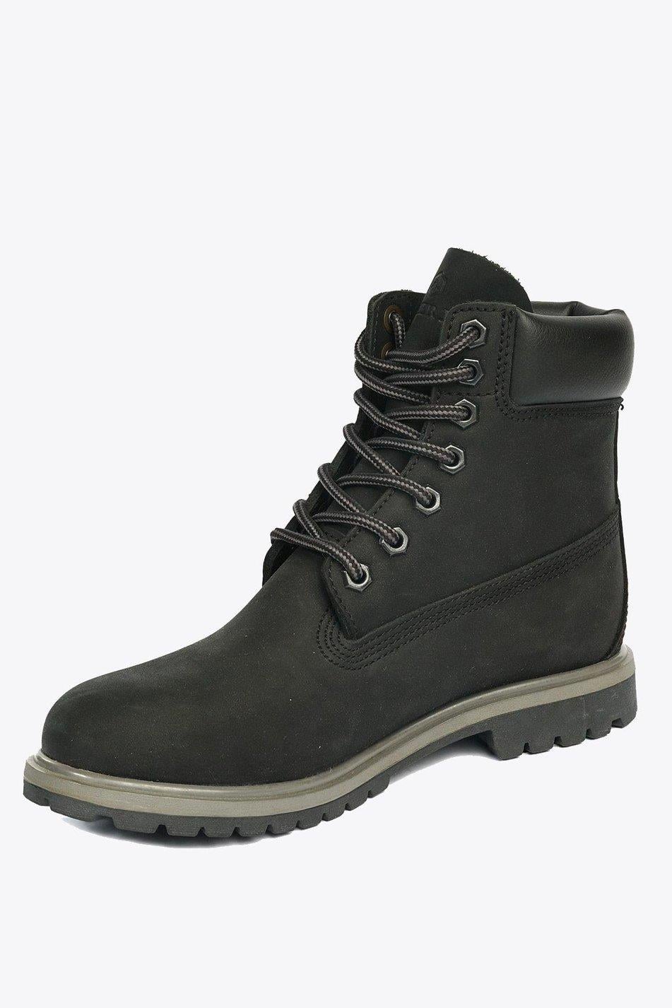 Hammer Jack Siyah Hakiki Deri Nubuk Su Geçirmez Unisex Bot 1101