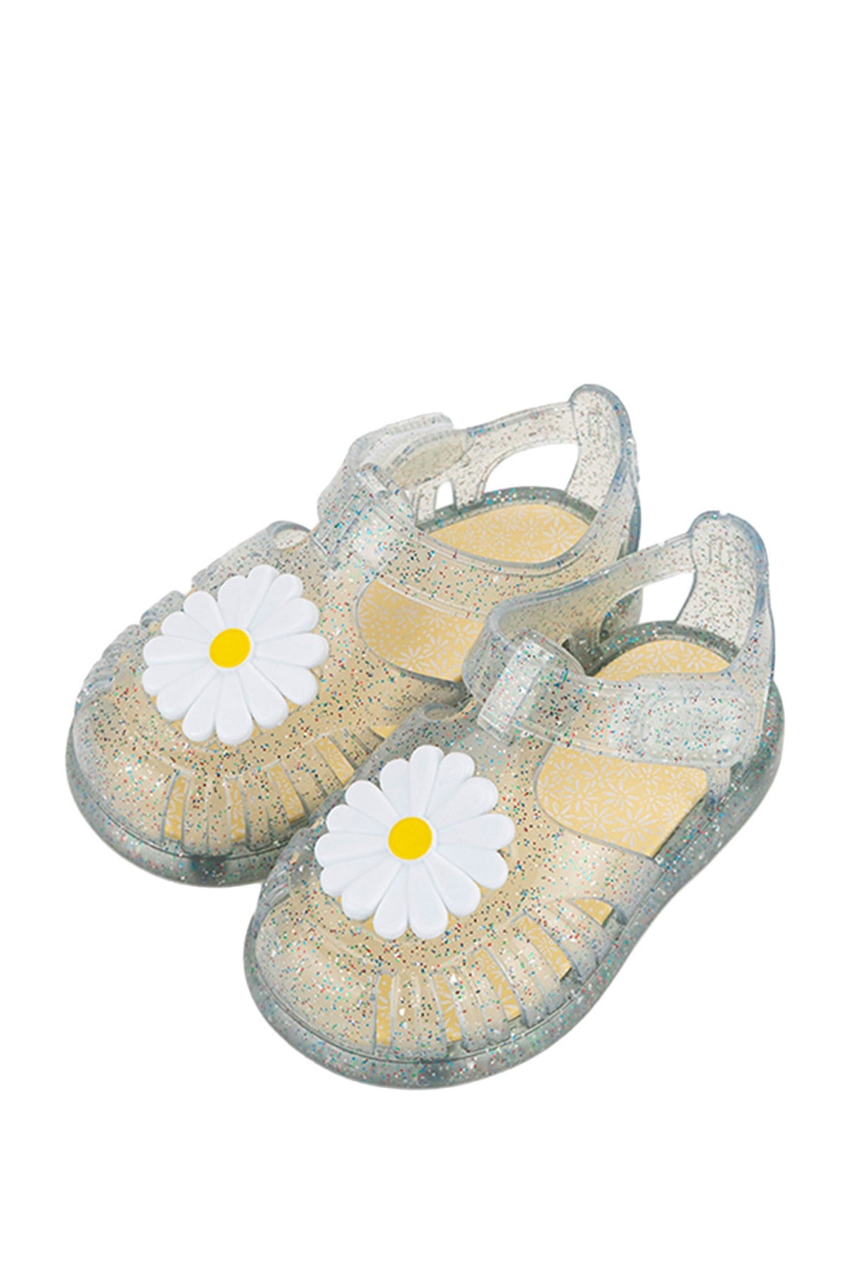 Igor Tobby Gloss Flor Çocuk Cırtlı Sandalet Tr.Transparente Multi Glitter S10322-386