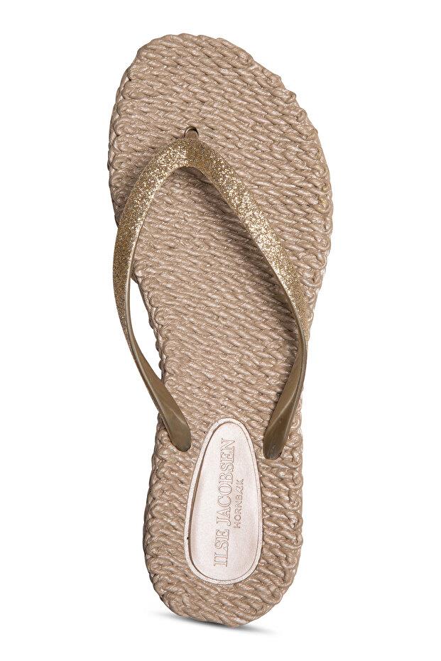 Ilse Jacobsen Cheerful01 Platin Simli Parmak Arası Kadın Terlik