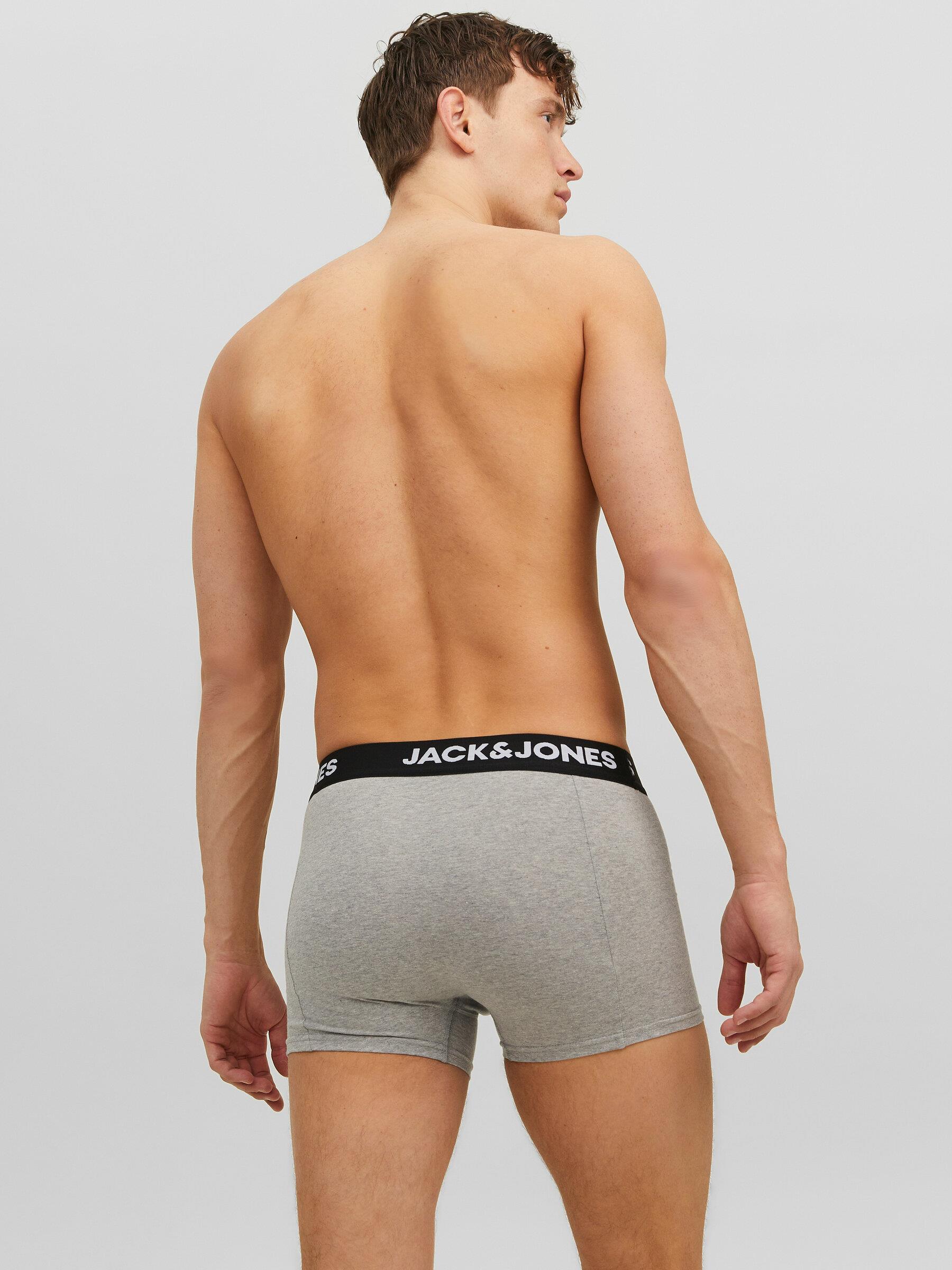 Jack & Jones JACANTHONY Erkek 3 Lü Set Siyah Boxer 12160750 Siyah Gri Laci 3 Renk
