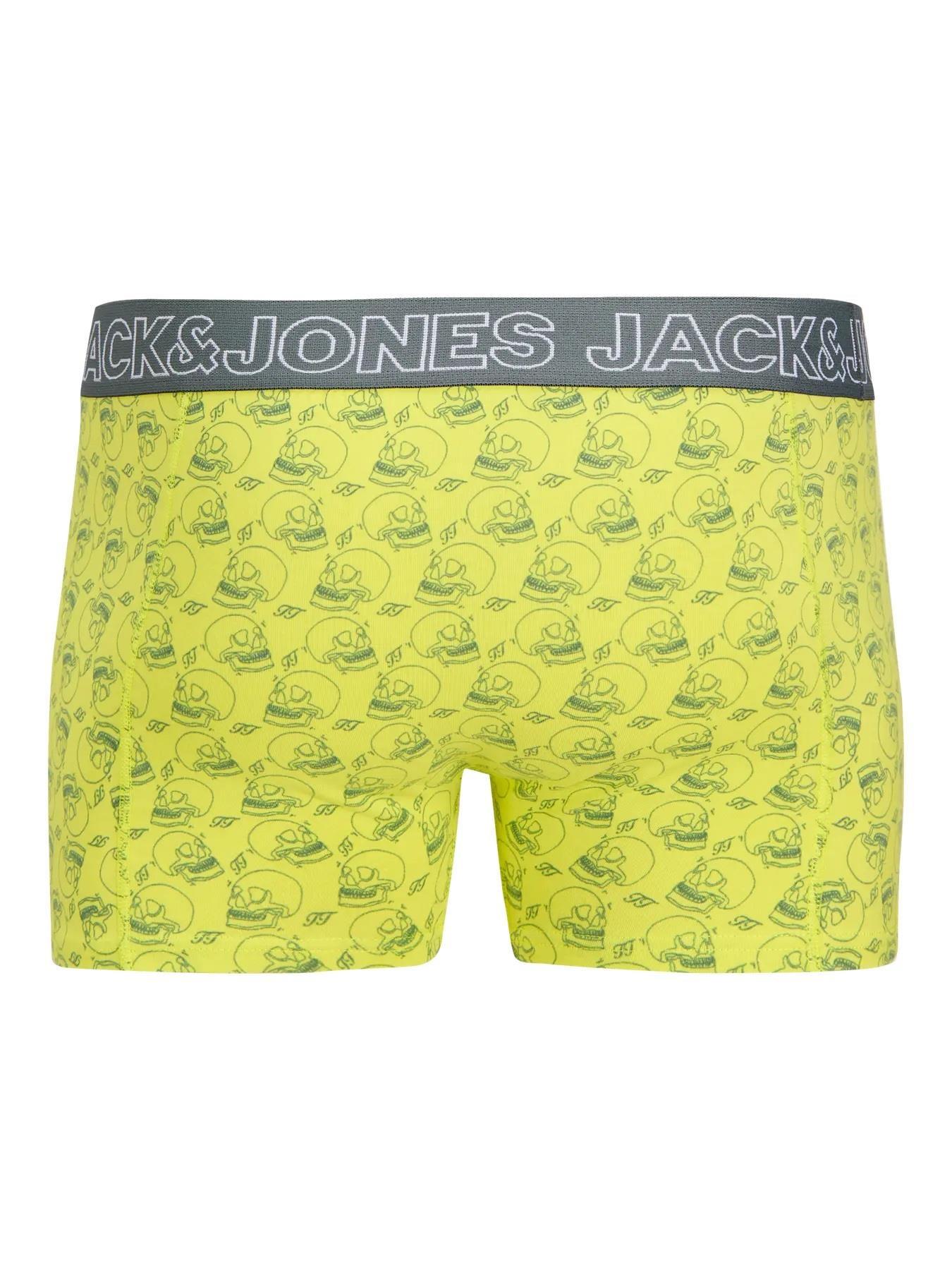 Jack & Jones JACCAPRI SKULL Erkek 3 Lü Set Siyah Mercan Sarı Boxer 12277768