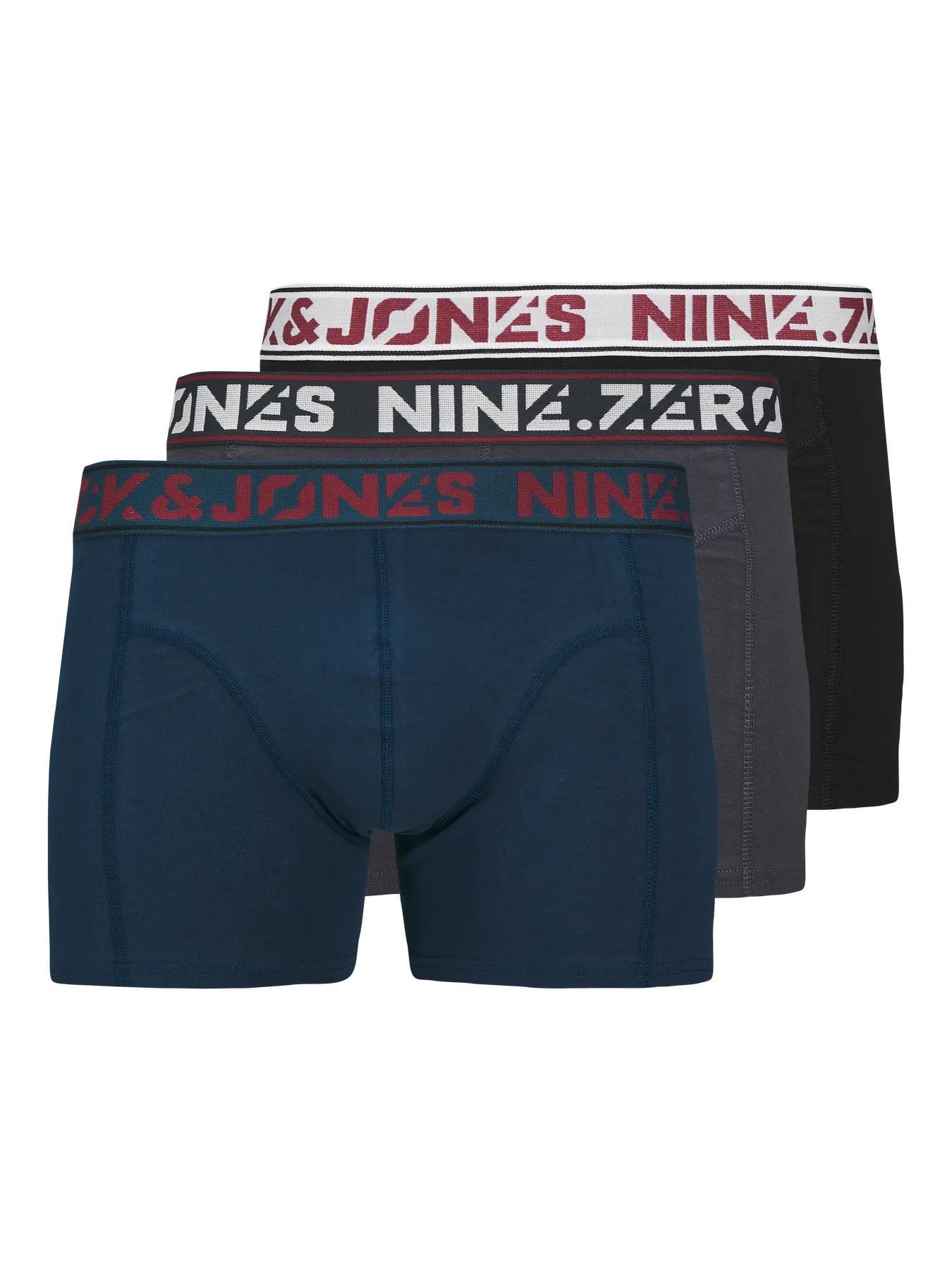 Jack & Jones JACCOLTON Erkek 3 lü Set Laci Gri Siyah Boxer 12282063