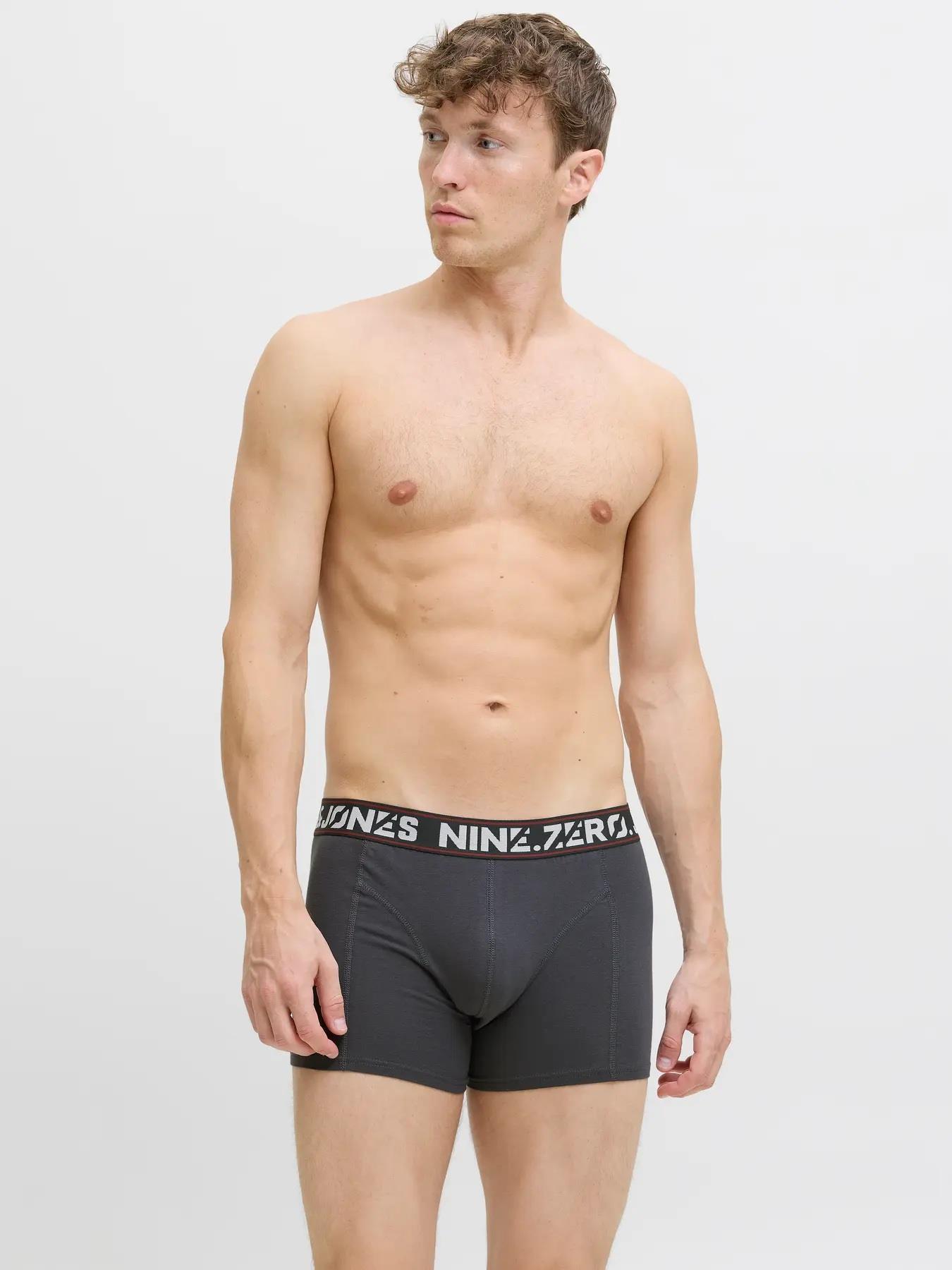Jack & Jones JACCOLTON Erkek 3 lü Set Laci Gri Siyah Boxer 12282063
