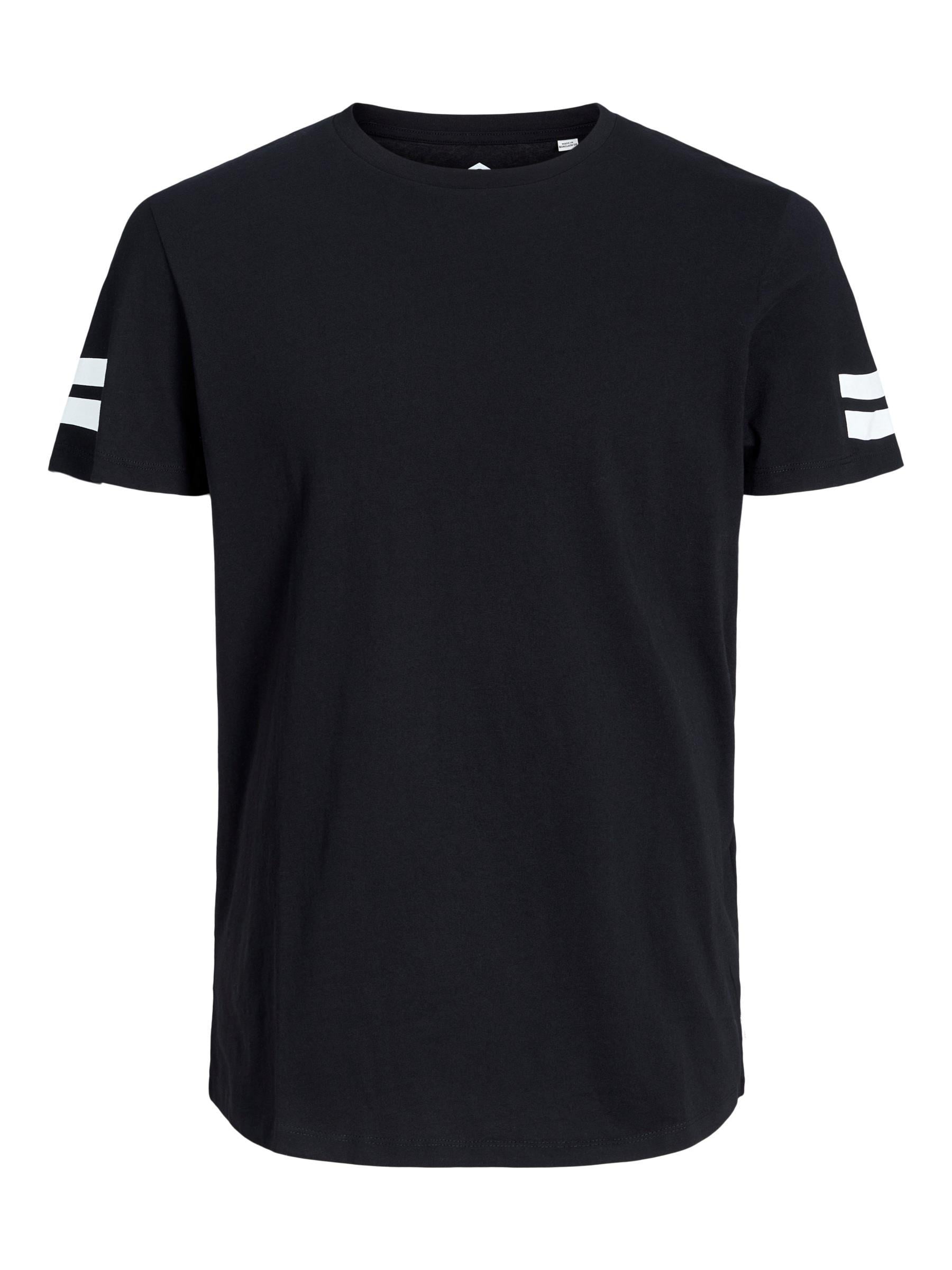 Jack & Jones JCOBORO 0 Yaka Black Erkek Tişört 12116021