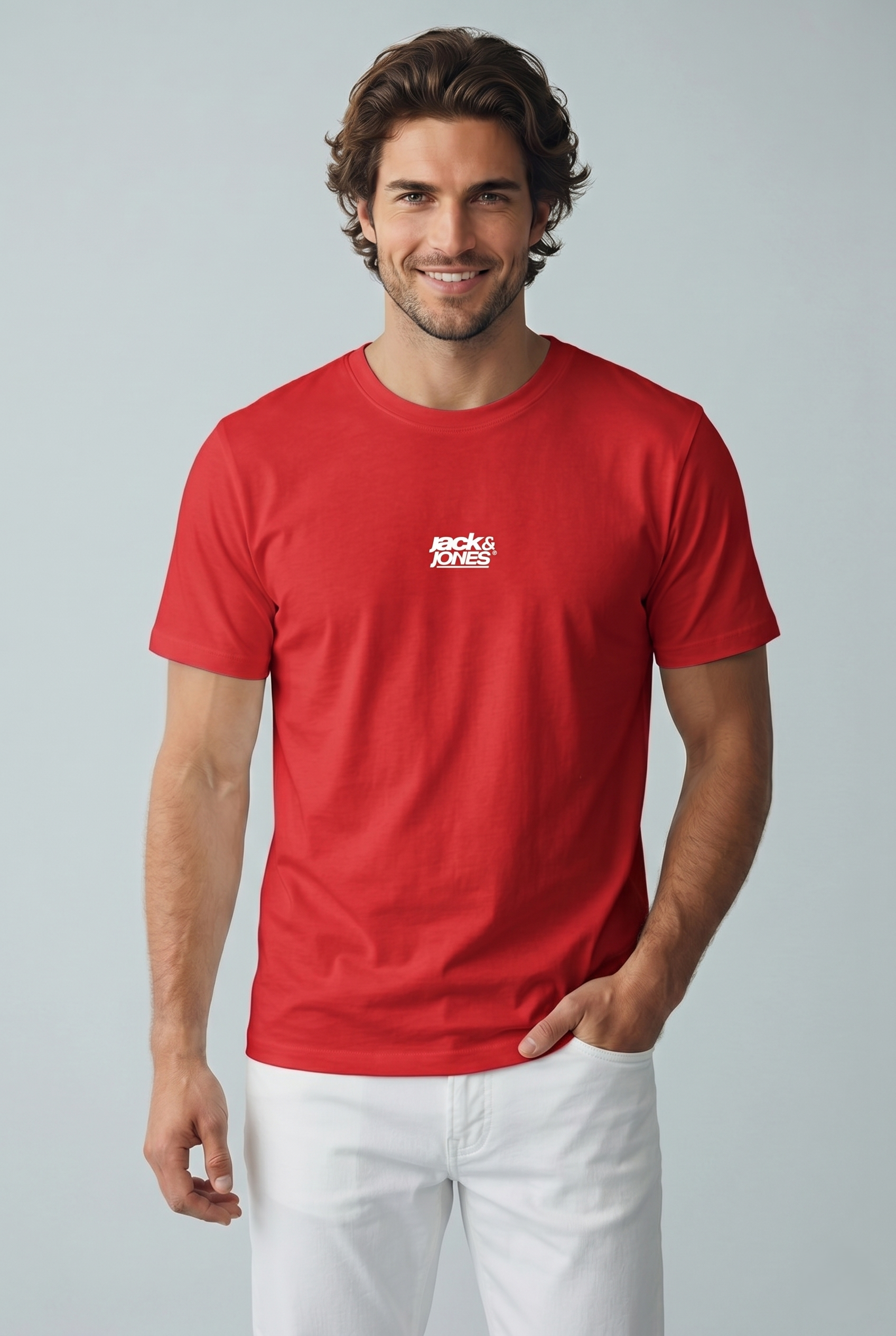 Jack & Jones Jcobreeze Ön Logolu Bisiklet Yaka Erkek Kırmızı Tişört 12298989