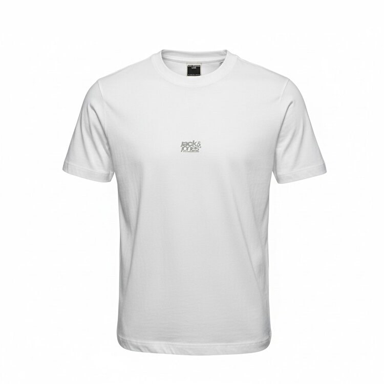 Jack & Jones Jcobreeze Ön Logolu Bisiklet Yaka Erkek Beyaz Tişört 12298989