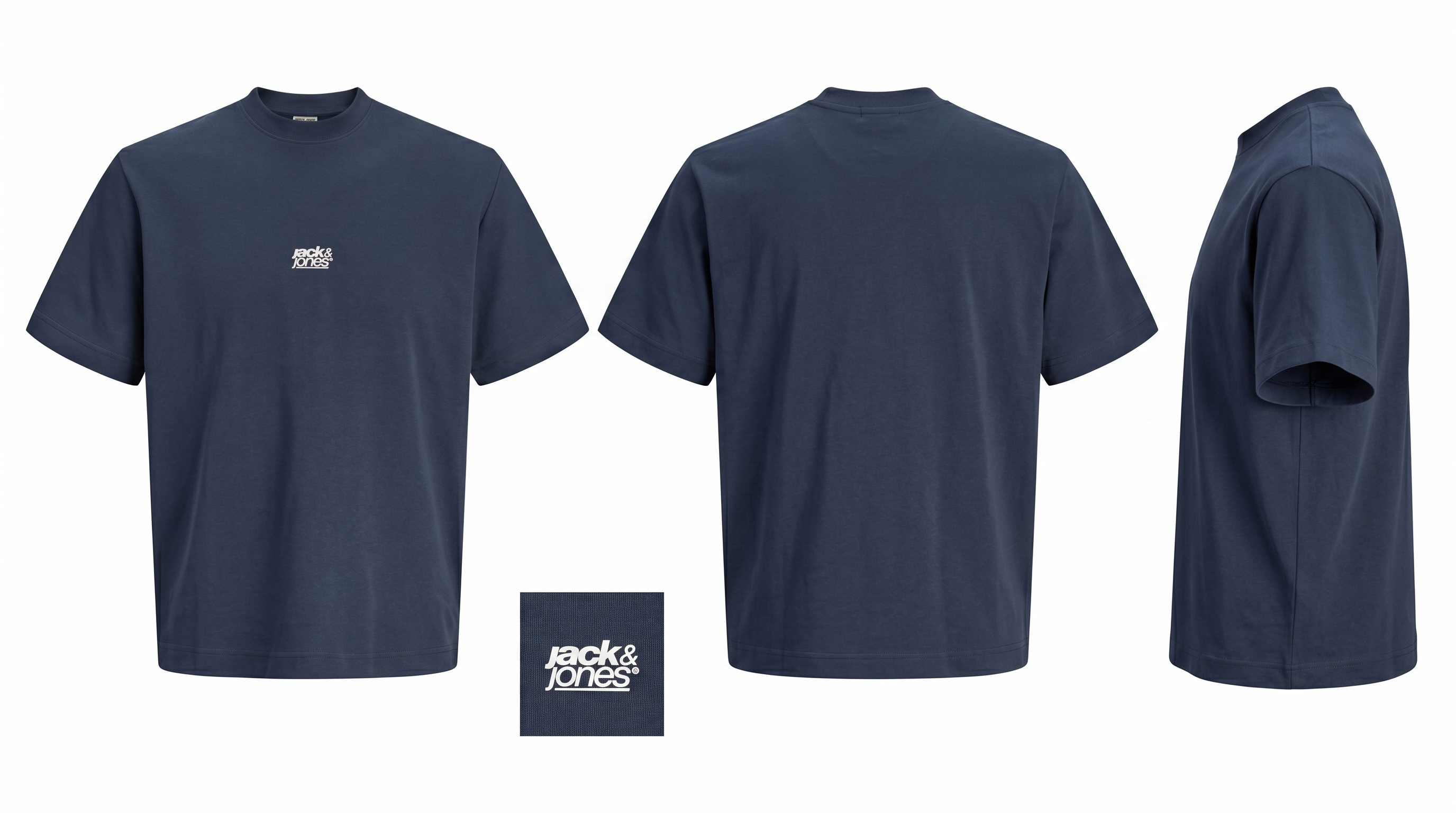 Jack & Jones Jcobreeze Ön Logolu Bisiklet Yaka Erkek Lacivert Tişört 12298989