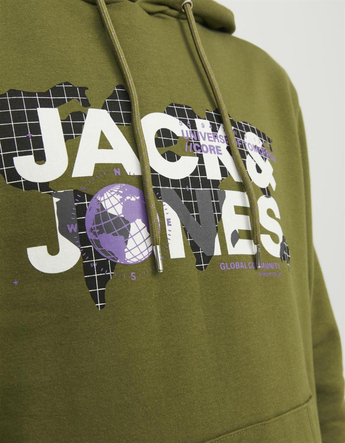 Jack & Jones JCodust Hood Kapüşonlu Yeşil Erkek Sweatshırt 12240214