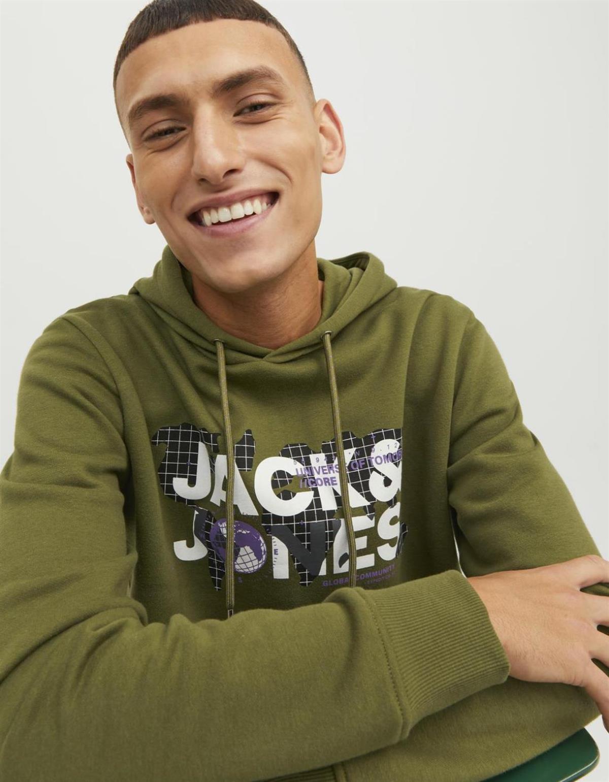 Jack & Jones JCodust Hood Kapüşonlu Yeşil Erkek Sweatshırt 12240214