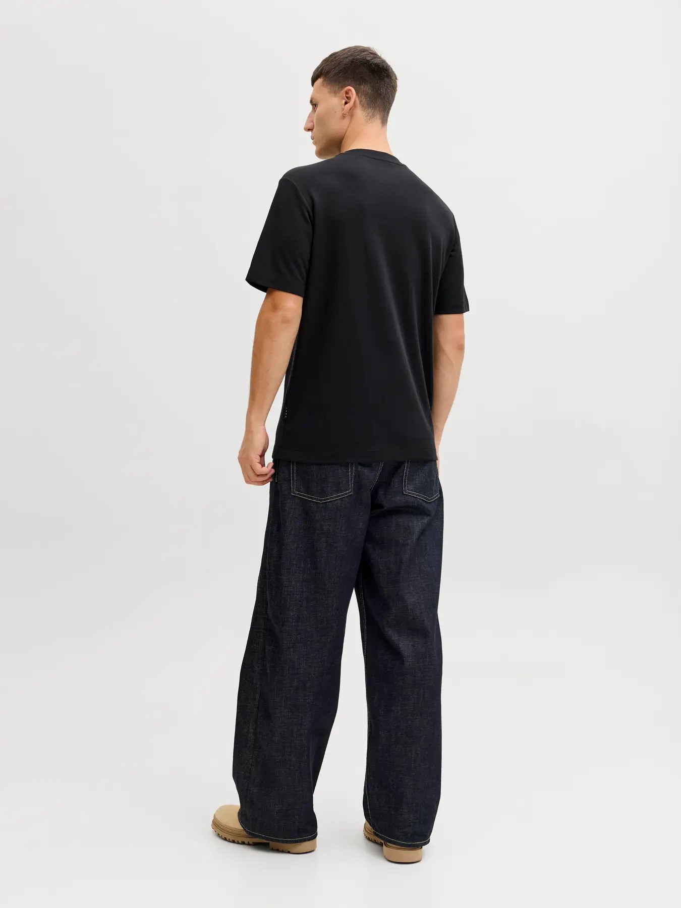 Jack & Jones JCOFUSION CHEST BRAND TEE SS CREW NOOS Logolu Erkek Siyah Tişört 12289936