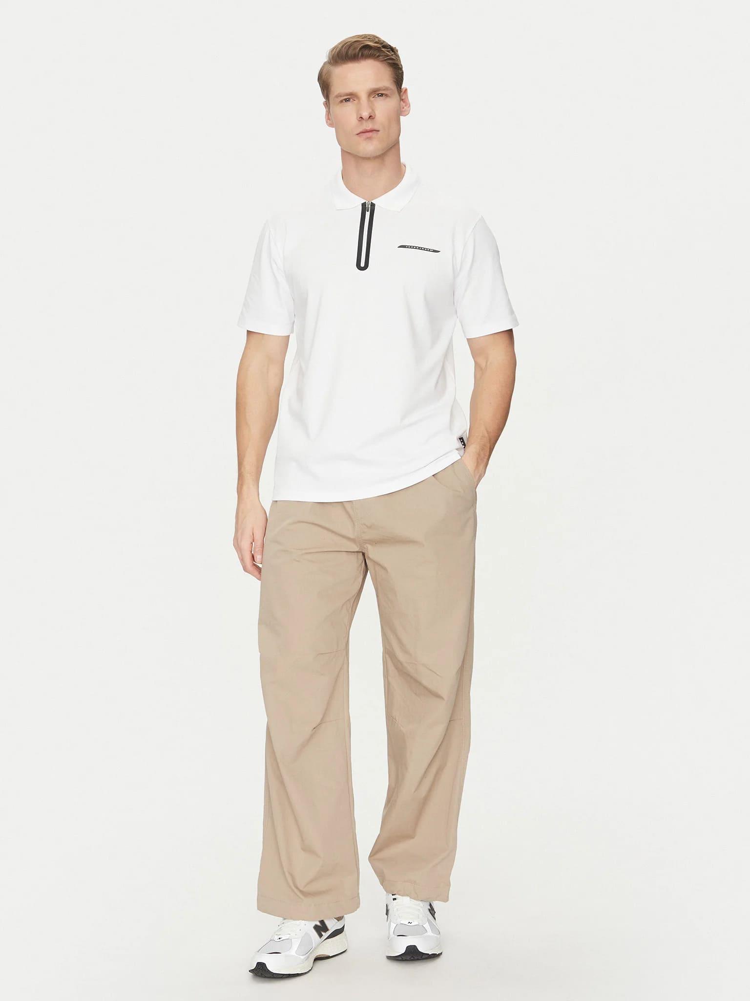 Jack & Jones JCOFUSION Pike Polo Yaka Beyaz Erkek Tişört 12273127