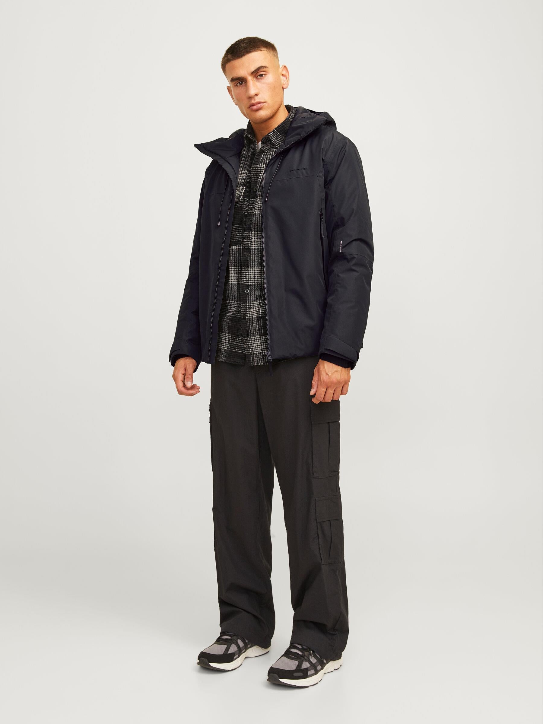 Jack & Jones JCOSUMMIT PADDED SHELL Erkek Su Geçirmez Mont Siyah 12262093