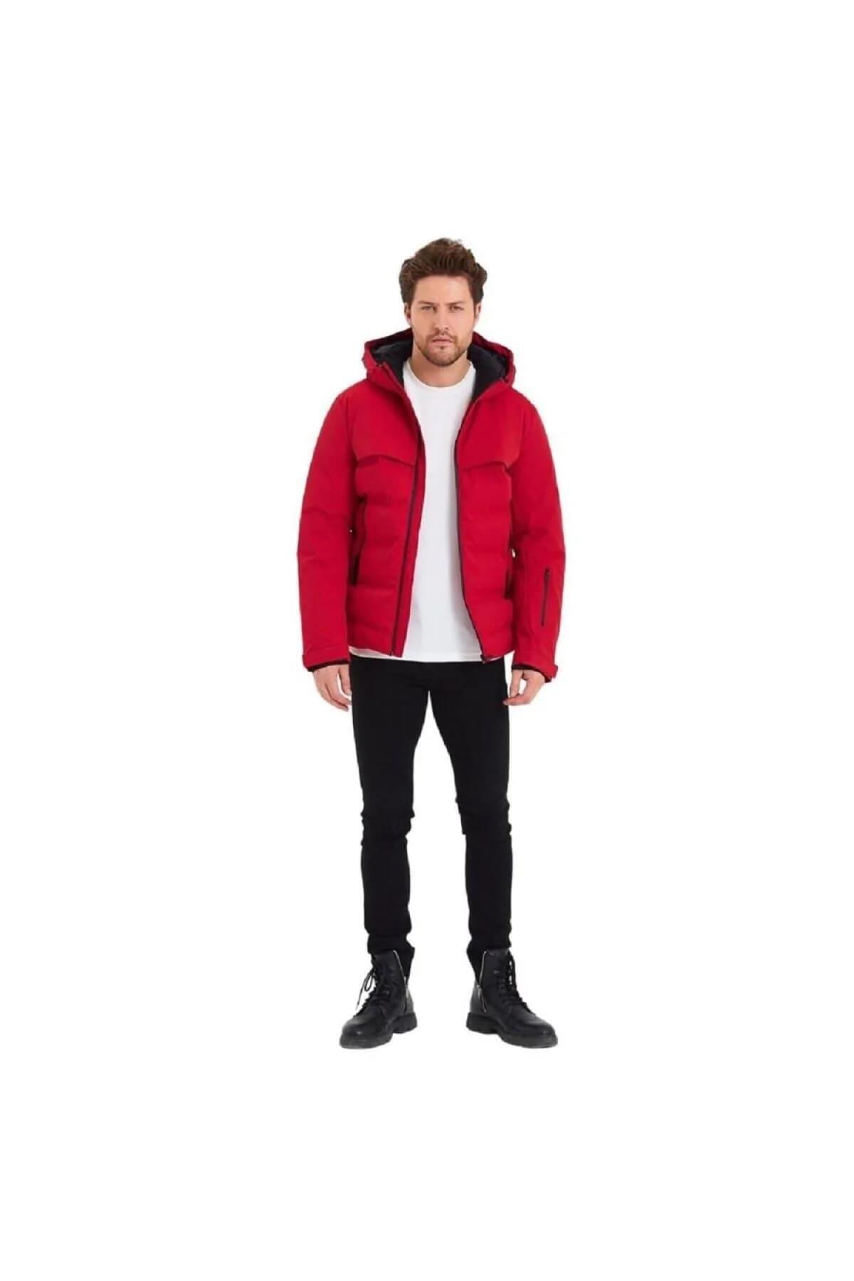 Jack & Jones Jcotarwin Puffer Soğuk Geçirmez Erkek Mont Kaban Kırmızı 12225287
