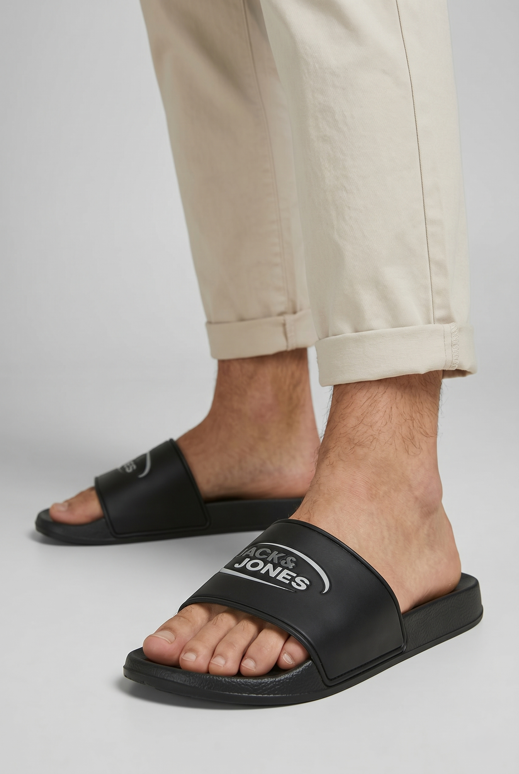 Jack & Jones JFWOSCAR Logo Slider Baskılı Terlik 12289358 Antrasit
