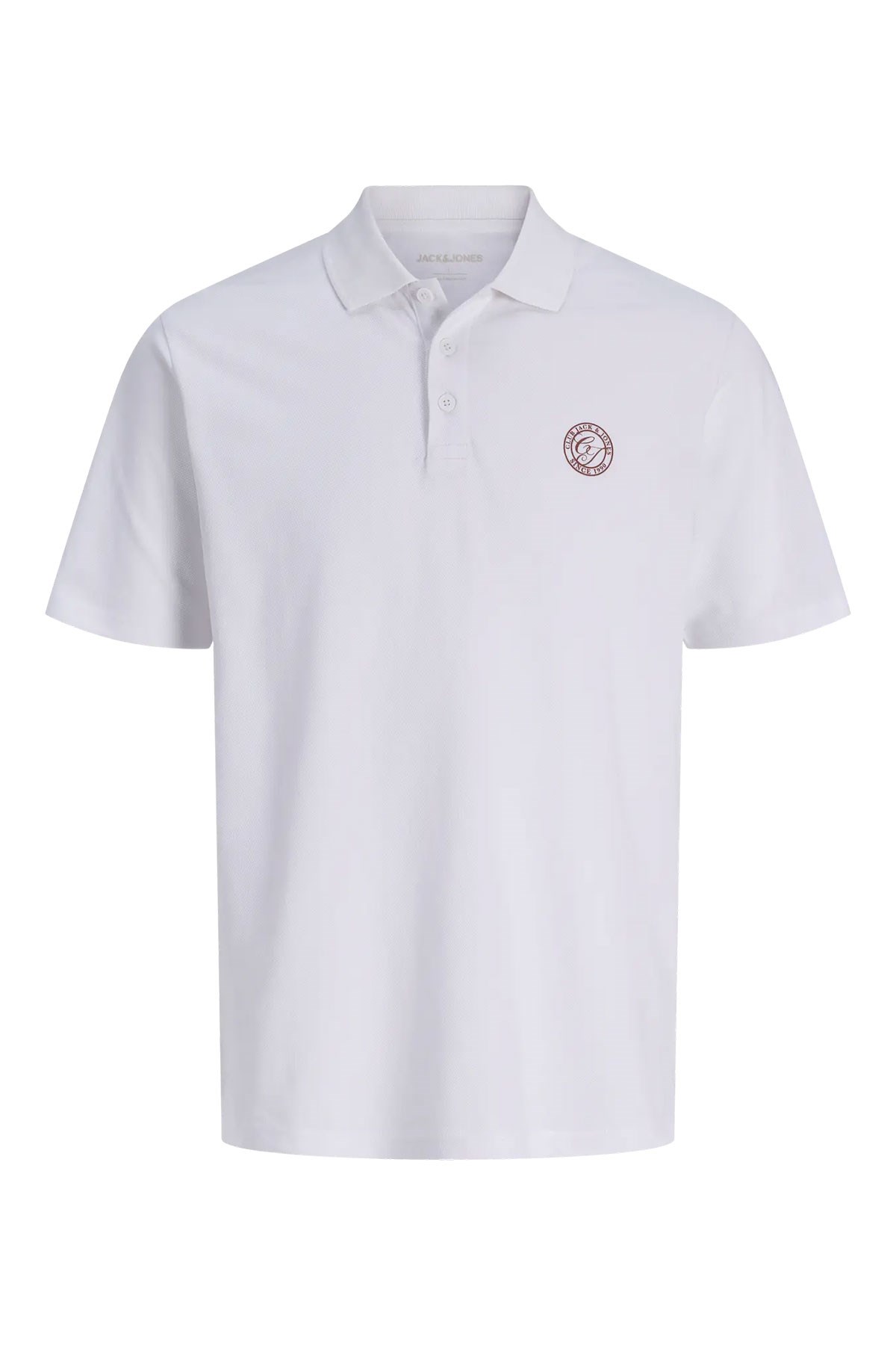 Jack & Jones Jjalliance Polo Yakalı Logolu Beyaz Tshirt 12288108