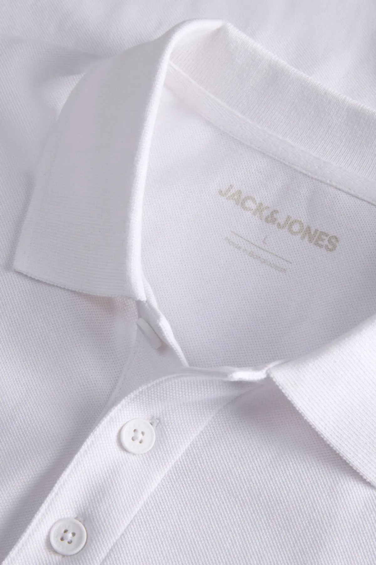 Jack & Jones Jjalliance Polo Yakalı Logolu Beyaz Tshirt 12288108