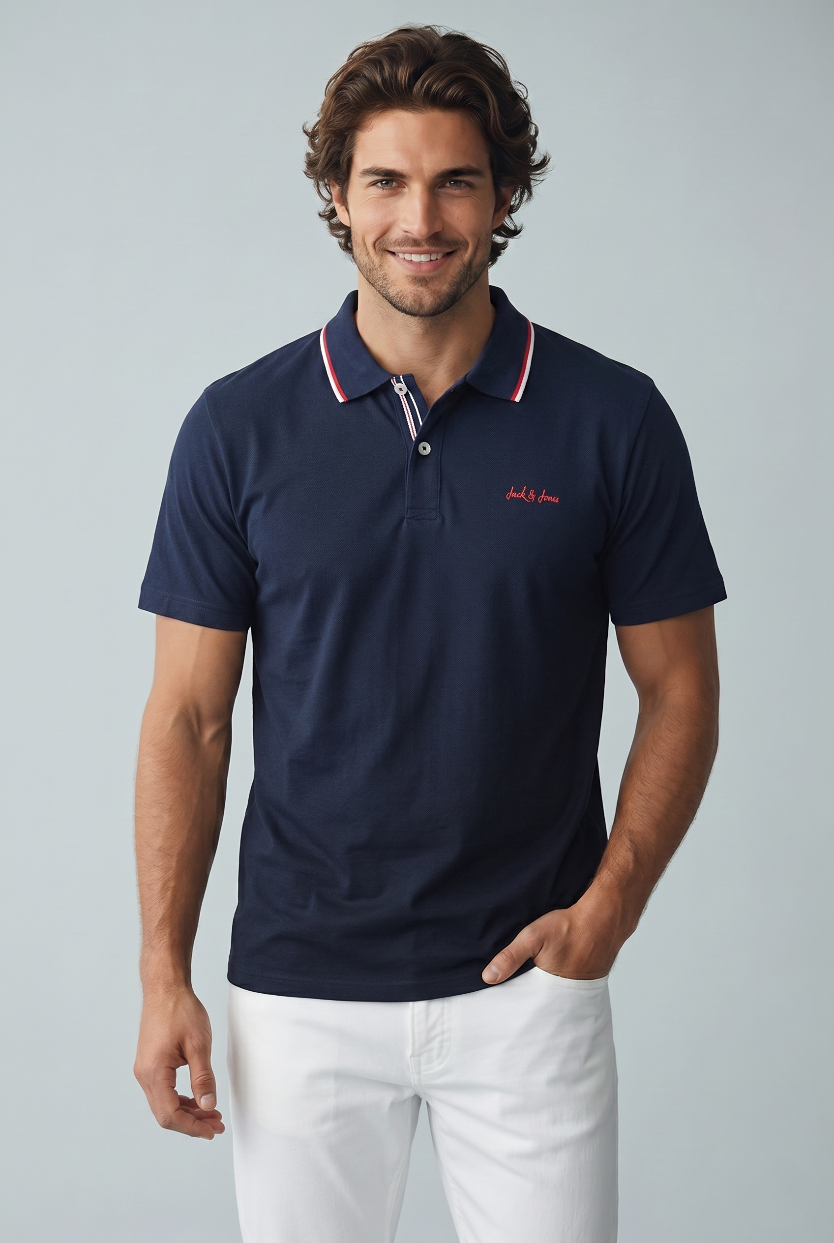 Jack & Jones Jjblaze Polo Yakalı Lacivert Tshirt 12288376