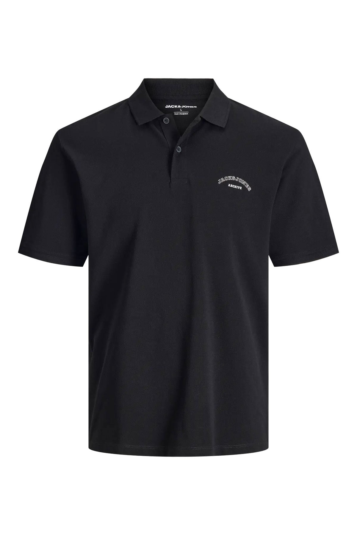 Jack & Jones JJCOLLEGE Polo Yakalı Logolu Erkek Siyah Tshirt 12288360
