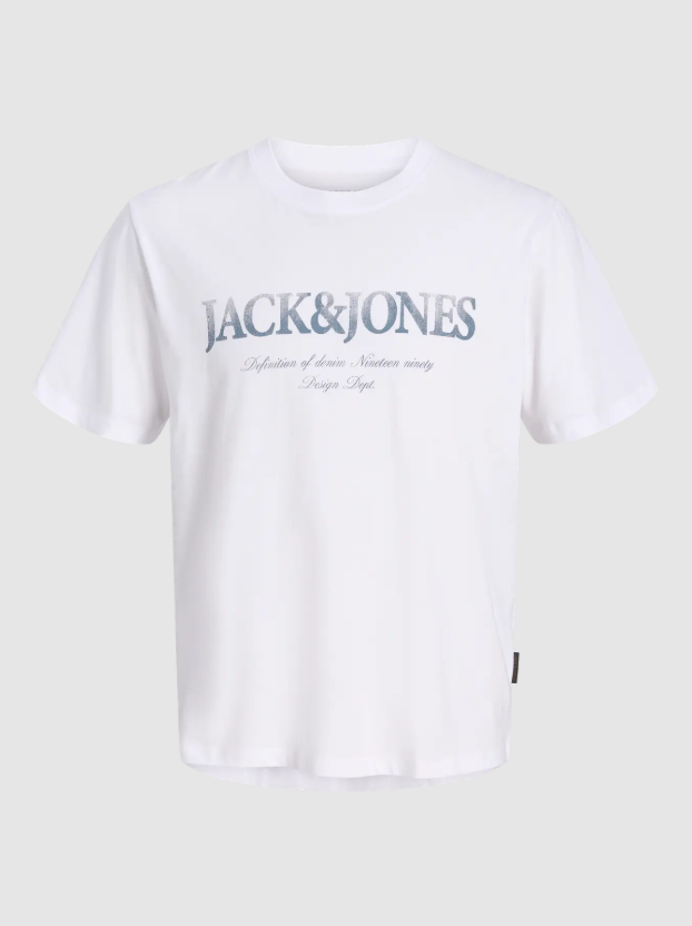 Jack & Jones JJDEVIN DAYTONA Logolu Erkek Beyaz Tişört 12290173