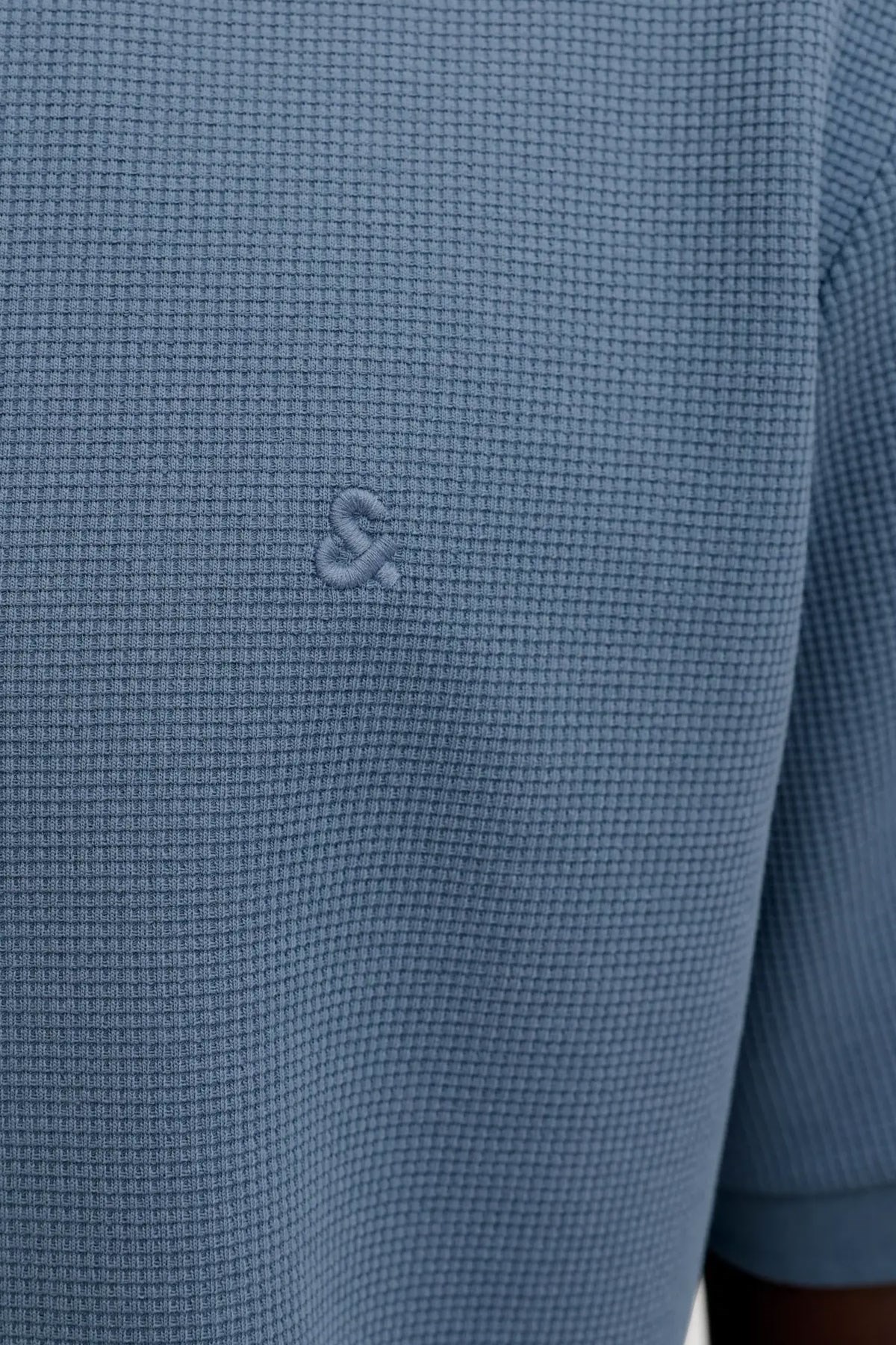 Jack & Jones Jjeaustin Fermuarlı Polo Yakalı Mavi Tshirt 12279177