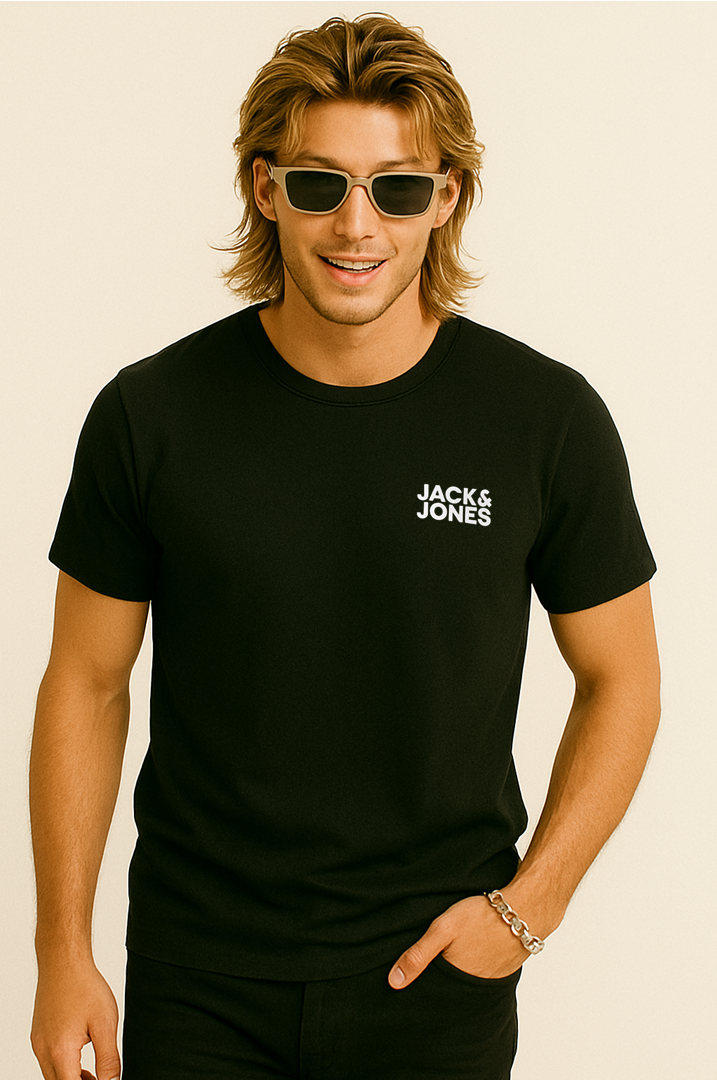 Jack & Jones JJECORP Küçük Logo Black Erkek Tişört 12151955