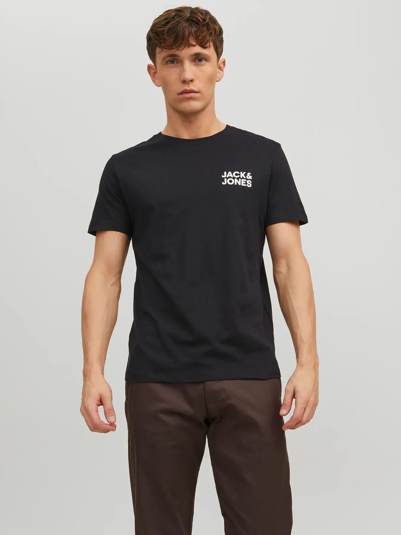 Jack & Jones JJECORP Küçük Logo Black Erkek Tişört 12151955