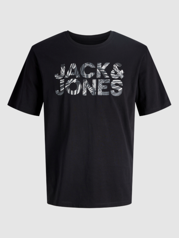 Jack & Jones JJEJEFF Logolu Erkek Siyah Tişört 12288536