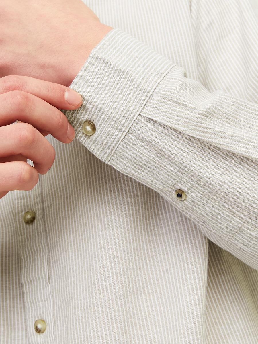 Jack & Jones JJESUMMER Erkek Keten Gömlek Krem Bej 12248384