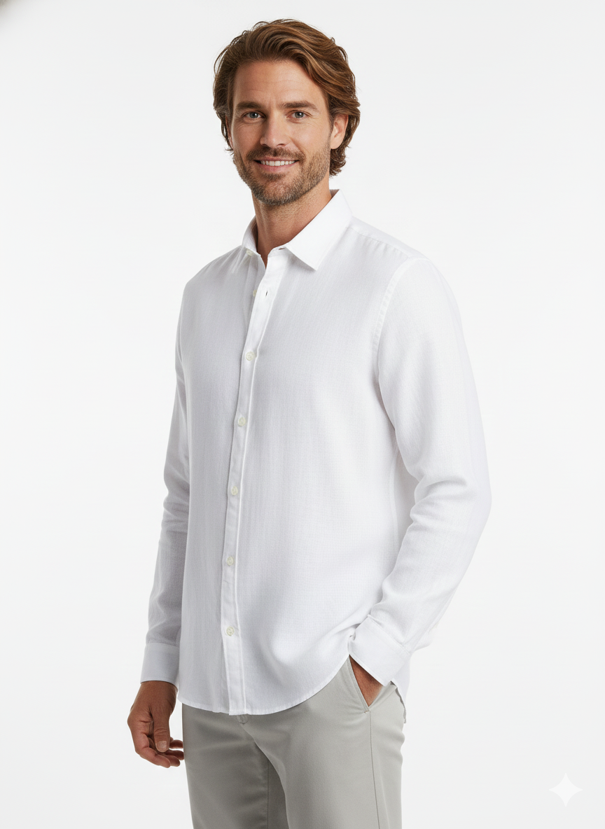 Jack & Jones JJESUMMER Erkek Keten Gömlek Beyaz 12248384