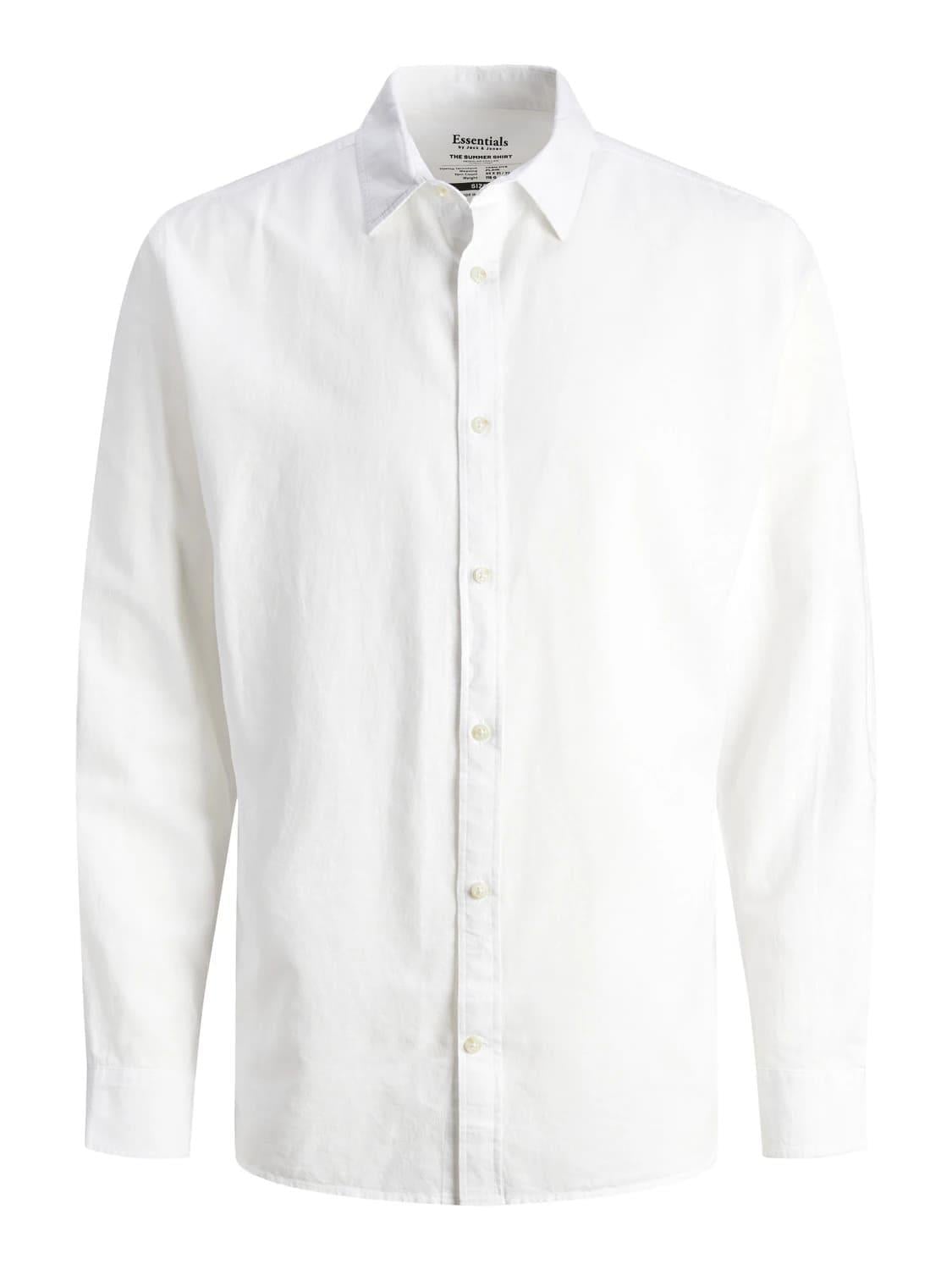 Jack & Jones JJESUMMER Erkek Keten Gömlek Beyaz 12248384