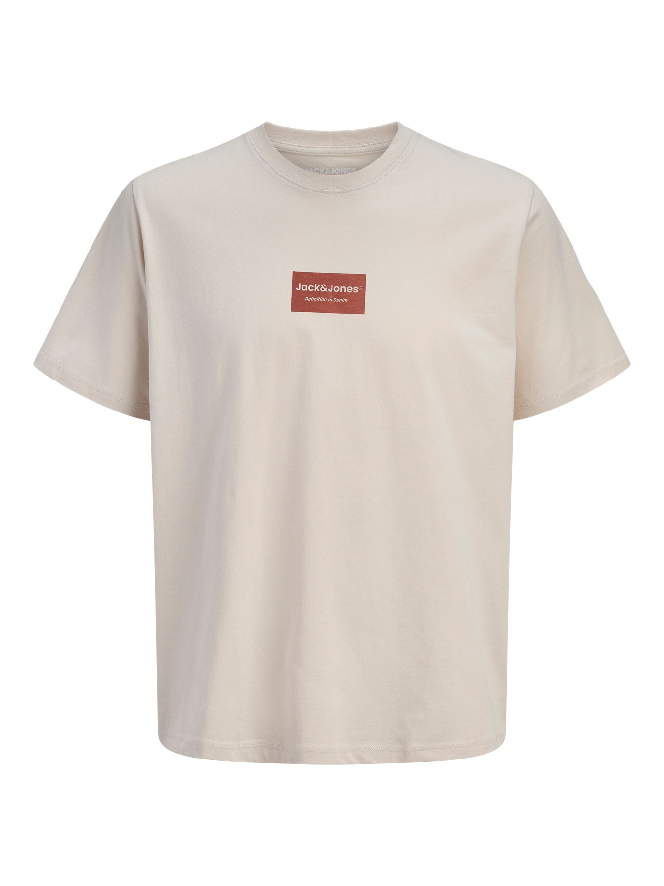Jack & Jones JJFRANK TEE SS CREW NECK Logolu Erkek Moonbeam Tişört 12288092
