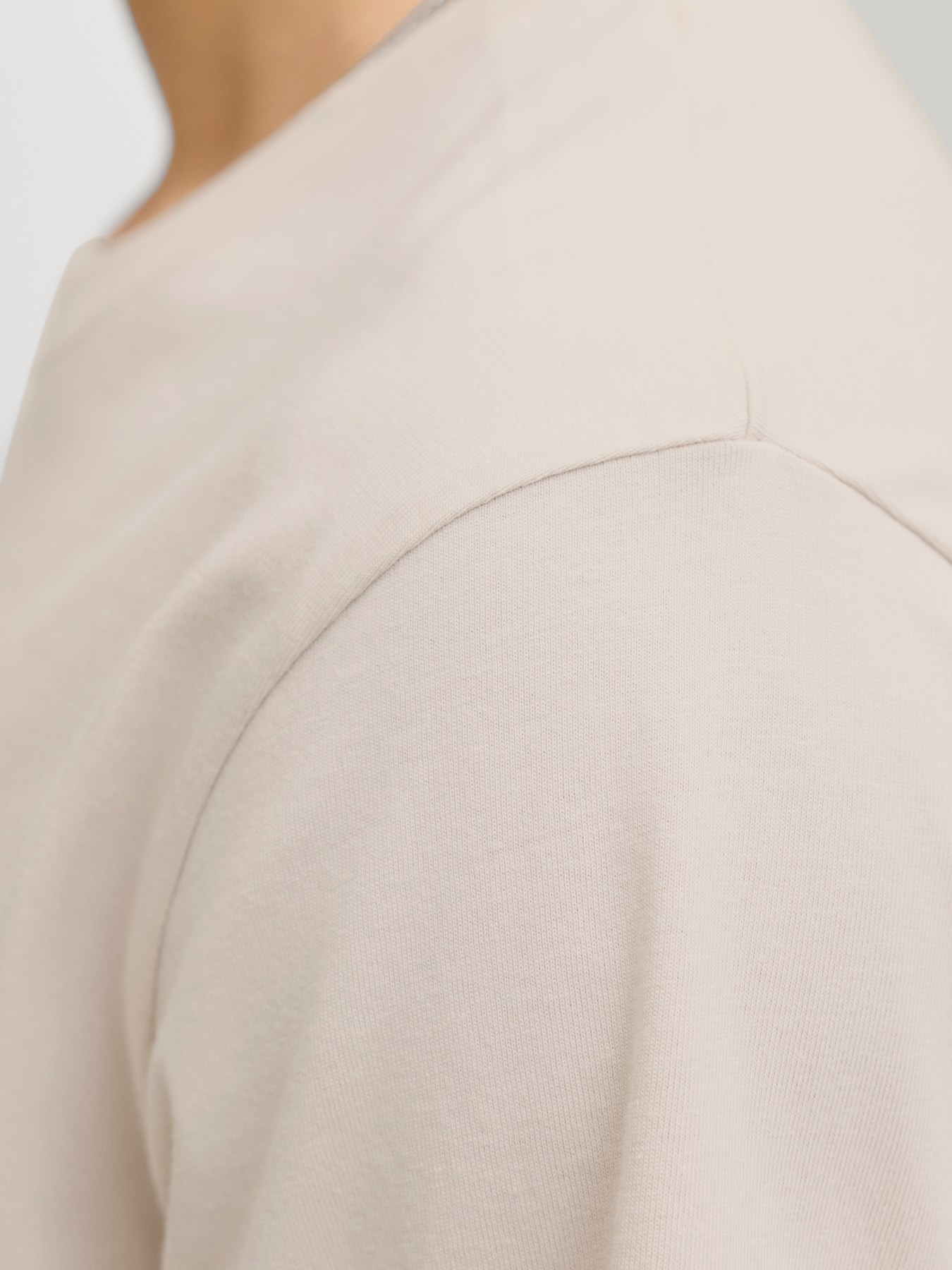Jack & Jones JJFRANK TEE SS CREW NECK Logolu Erkek Moonbeam Tişört 12288092