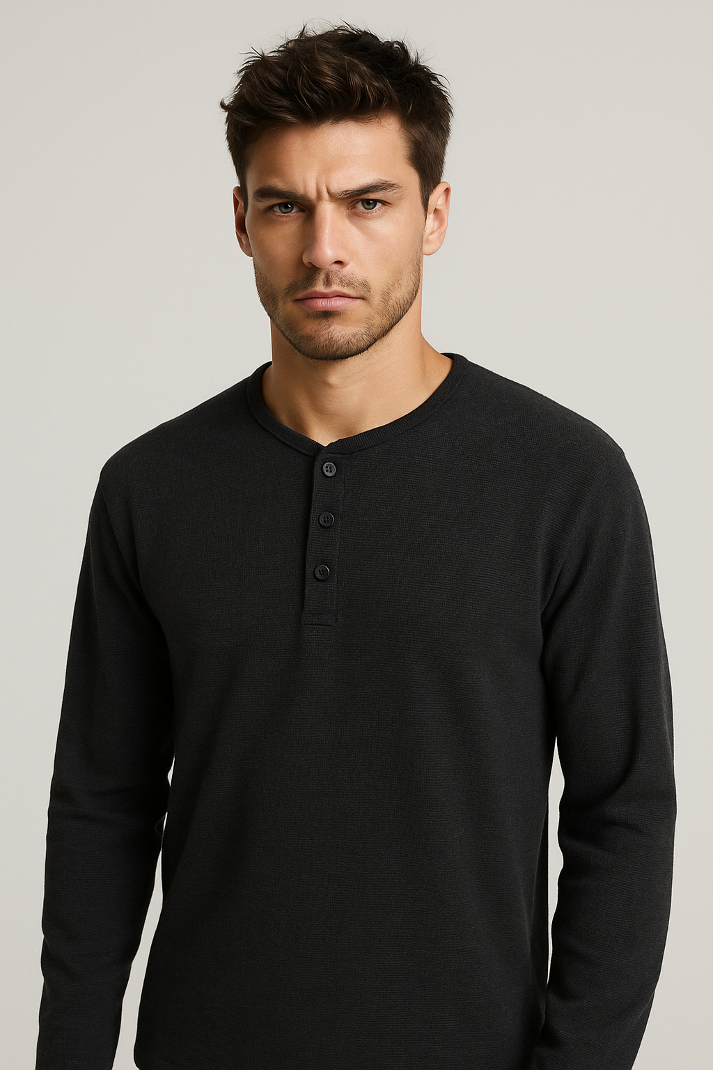 Jack & Jones JORAUSTIN Siyah Melanj Hakim Yaka Triko Kazak 12277971
