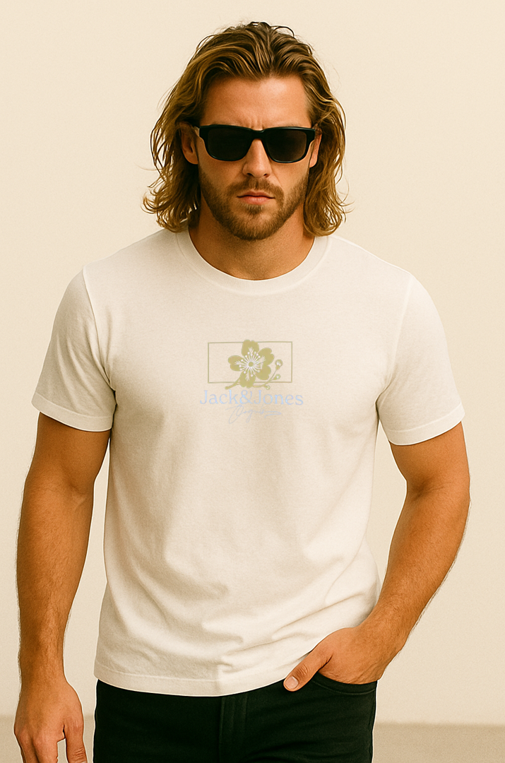 Jack & Jones JORAZUR J&J Logolu Erkek Beyaz Tişört 12286056