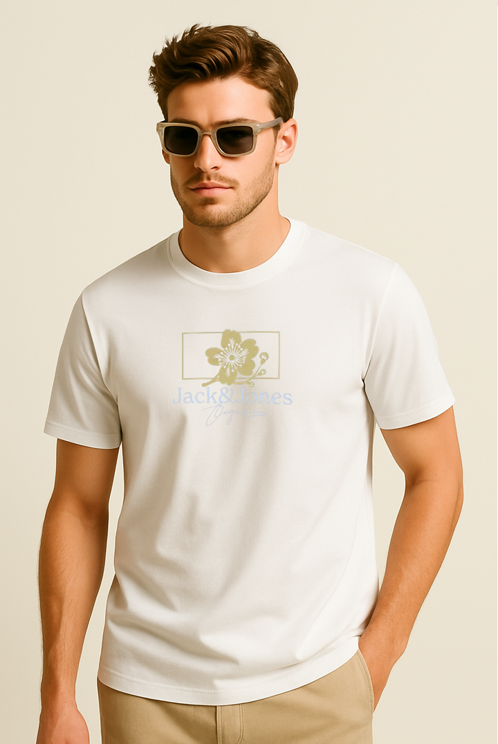 Jack & Jones JORAZUR J&J Logolu Erkek Beyaz Tişört 12286056