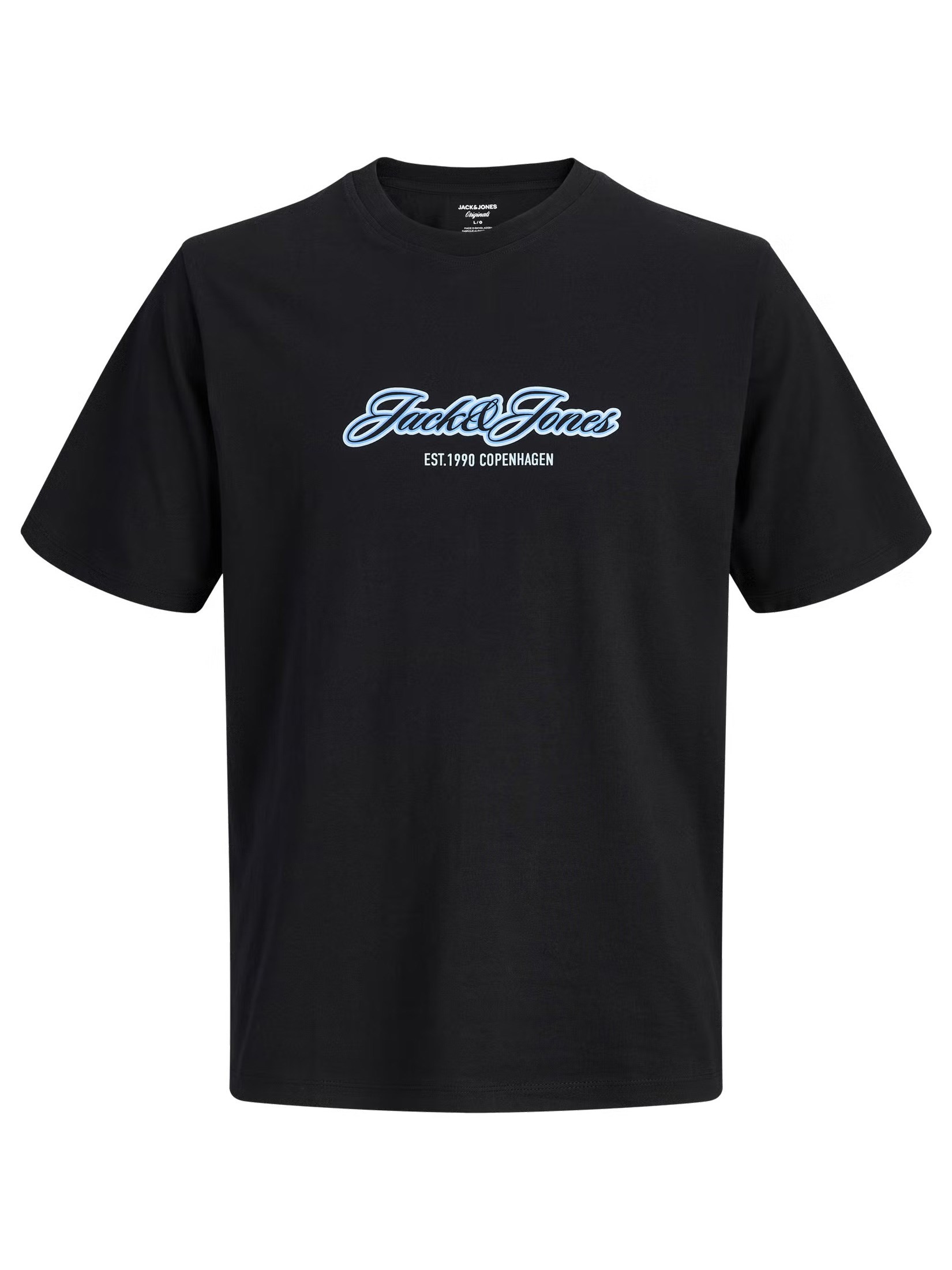 Jack & Jones Jorcatskills Logo Baskılı Erkek Siyah Tişört 12297893-Black