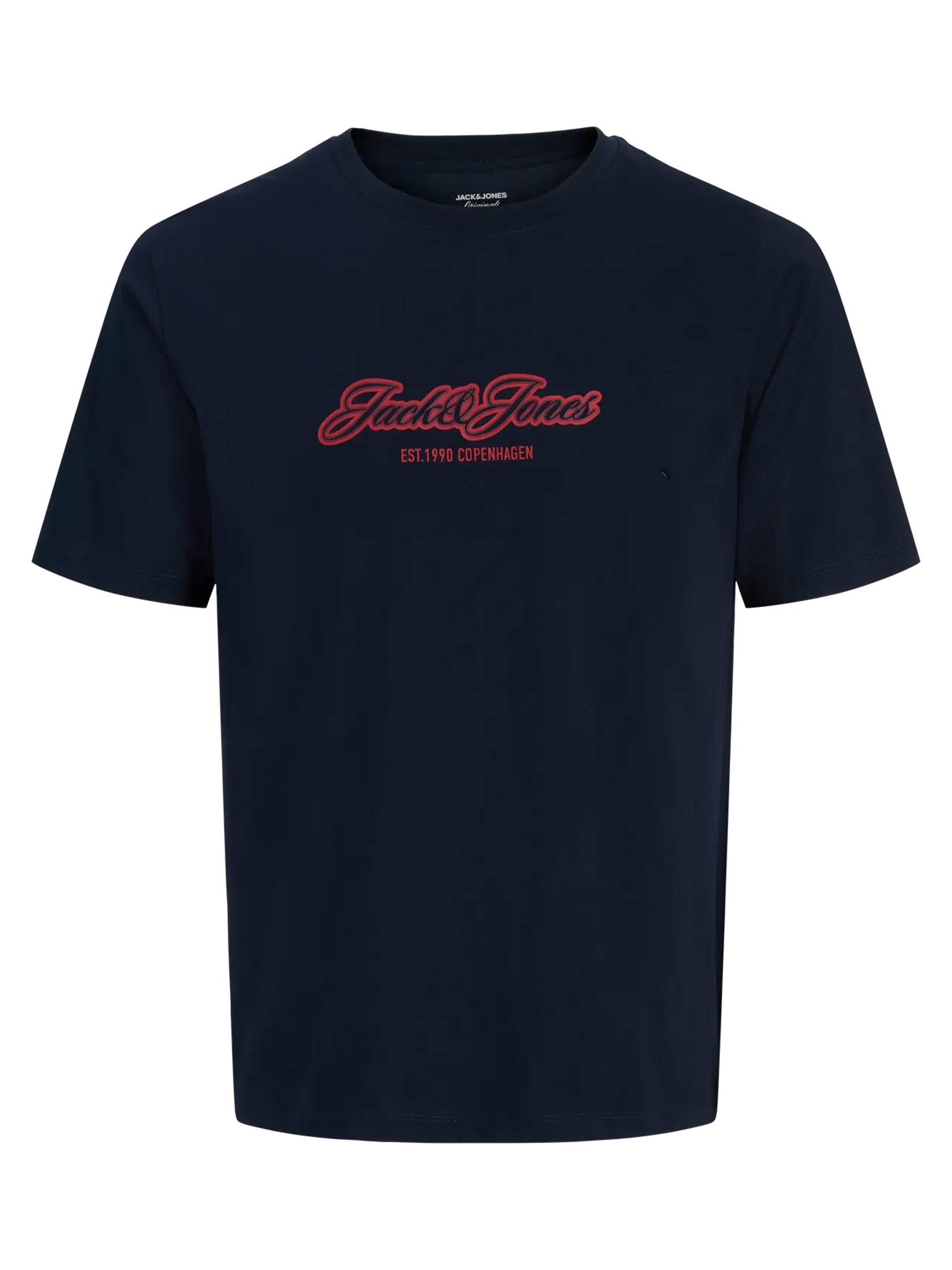 Jack & Jones Jorcatskills Logo Baskılı Erkek Koyu Lacivert Tişört 12297893-Sky Captain