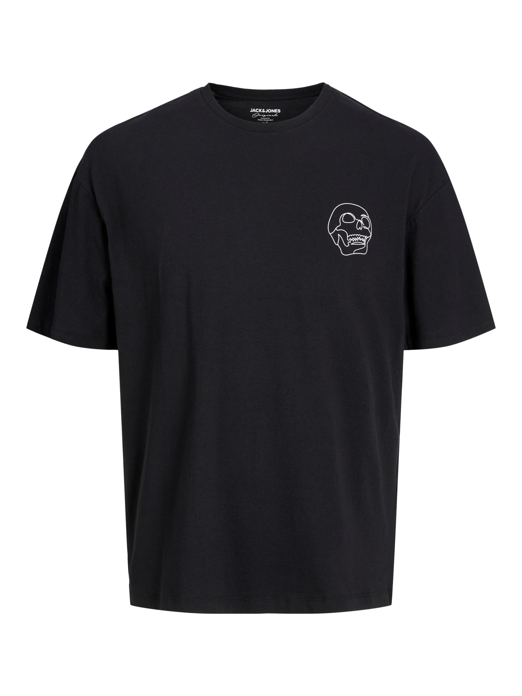 Jack & Jones JORLAMIN Kuru Kafa Skull Logo Sırt Baskılı Black Erkek Tişört 12272692