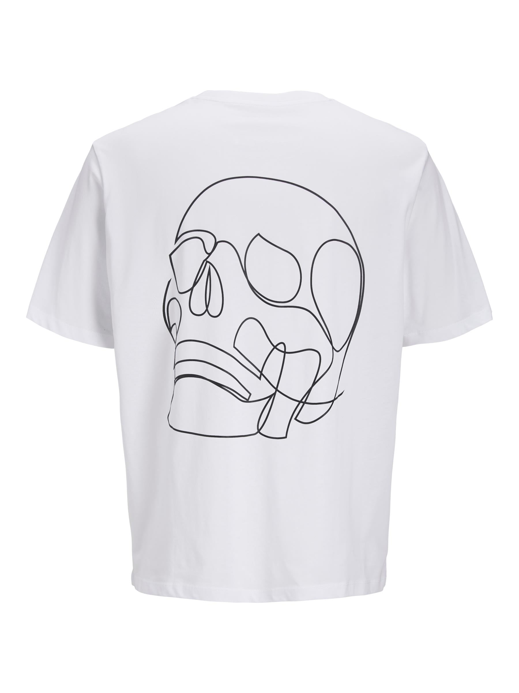Jack & Jones JORLAMIN Skull Logo Sırt Baskılı White Erkek Tişört 12272692