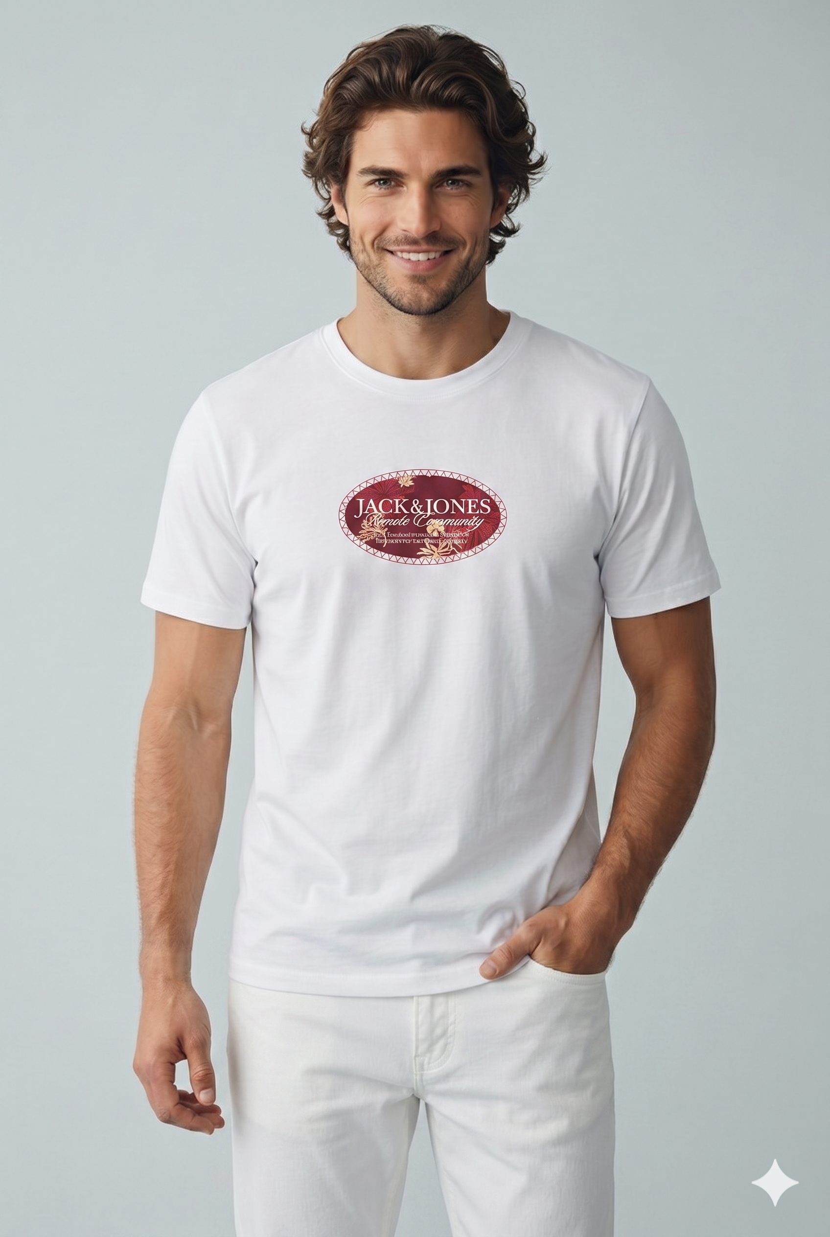 Jack & Jones Jormontauk Bisiklet Yaka Beyaz Tshirt 12297890