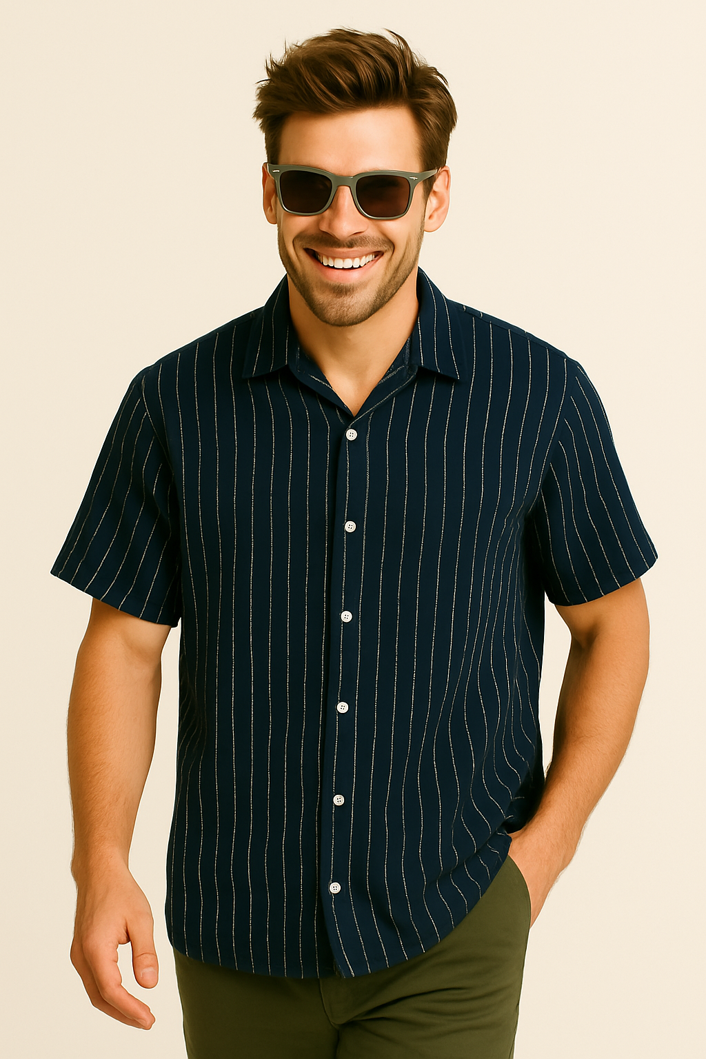 Jack & Jones JOSHUA LOOSE Erkek Kısa Kollu Gömlek Lacivert 12262660