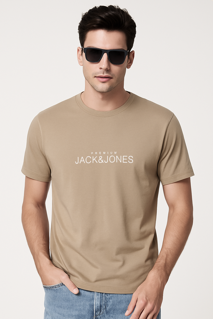 Jack & Jones JPRBLAVANCE J&J Logolu Erkek Kırık Bej Tişört 12282251