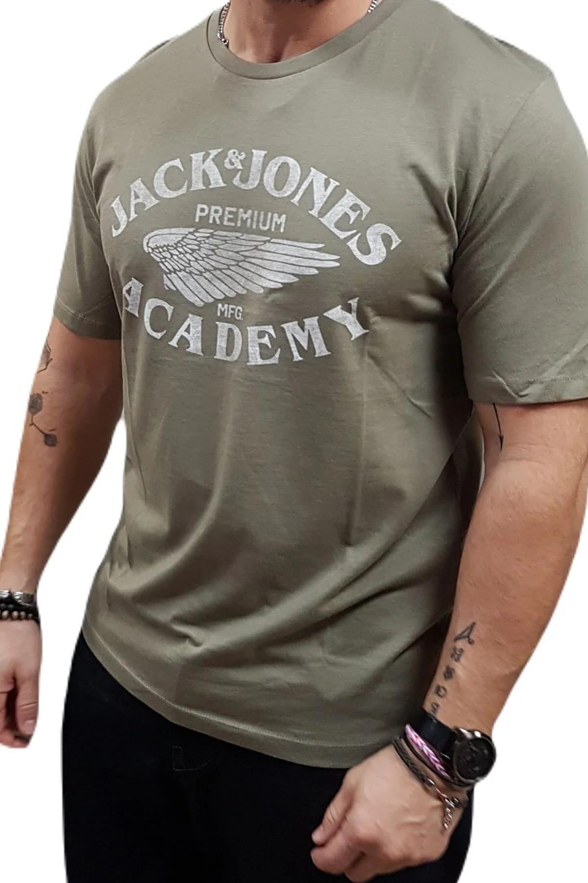 Jack & Jones JPRBLUFREDDY Bisiklet Yaka Haki Erkek Tişört 12276650