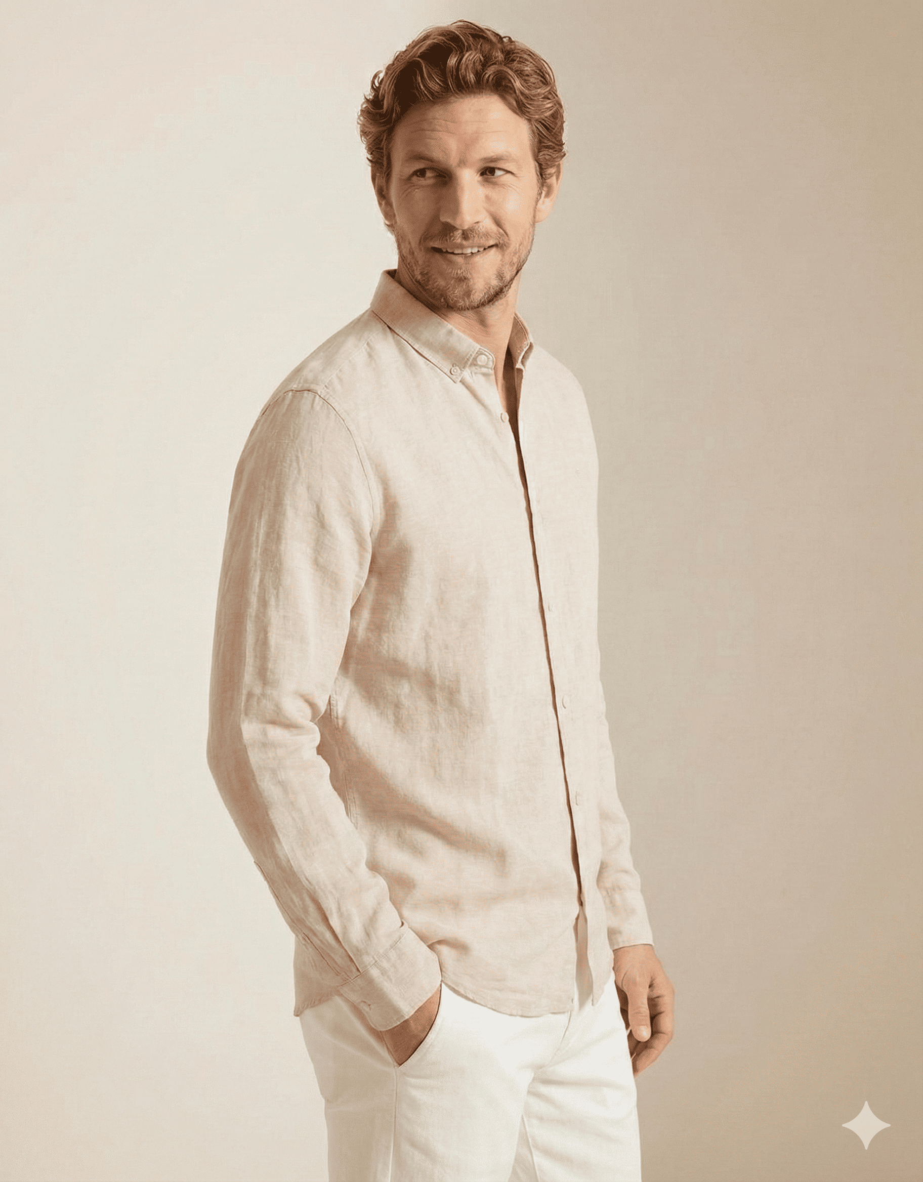 Jack & Jones JPRCCMAZE Erkek Keten Gömlek Bej 12251024