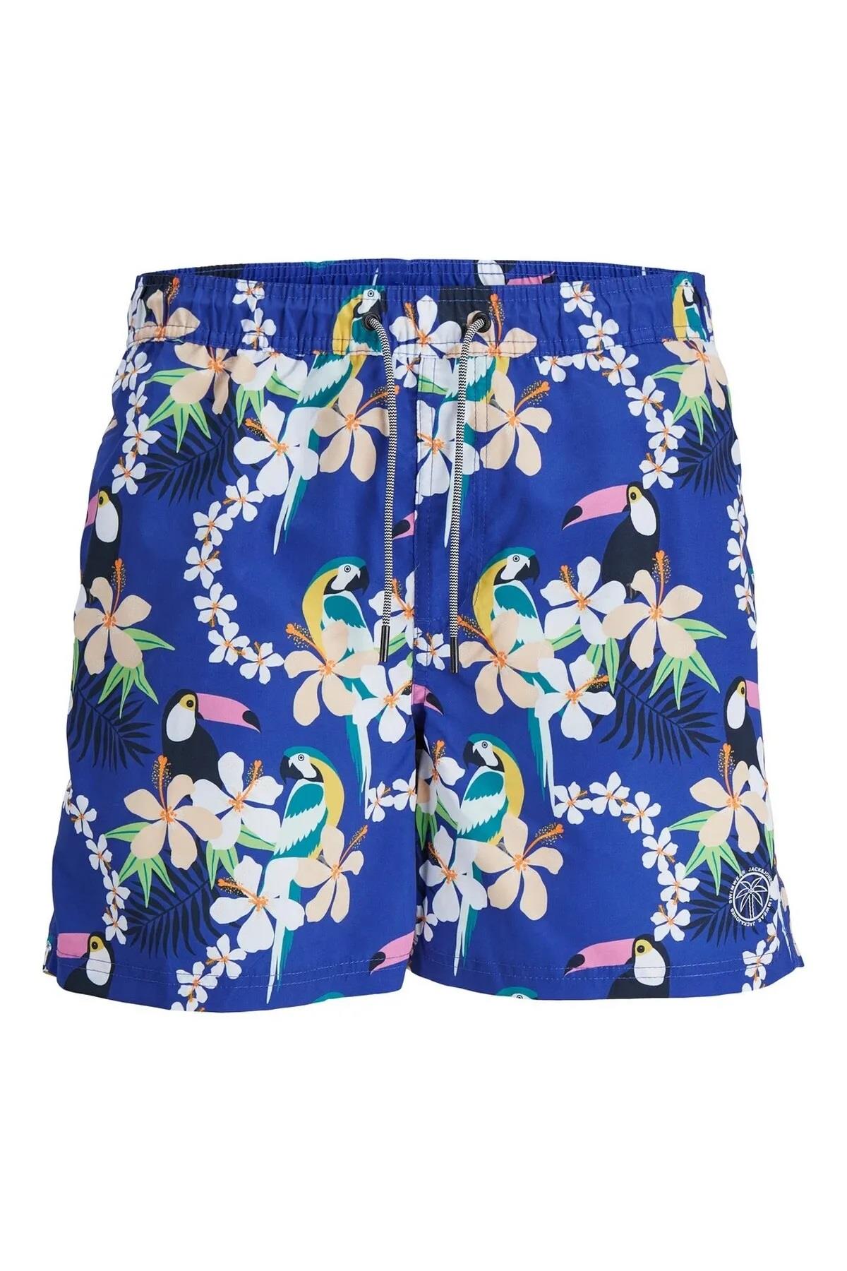Jack & Jones JPSTFIJI AOP Erkek Saks Mavi Deniz Şortu 12253230