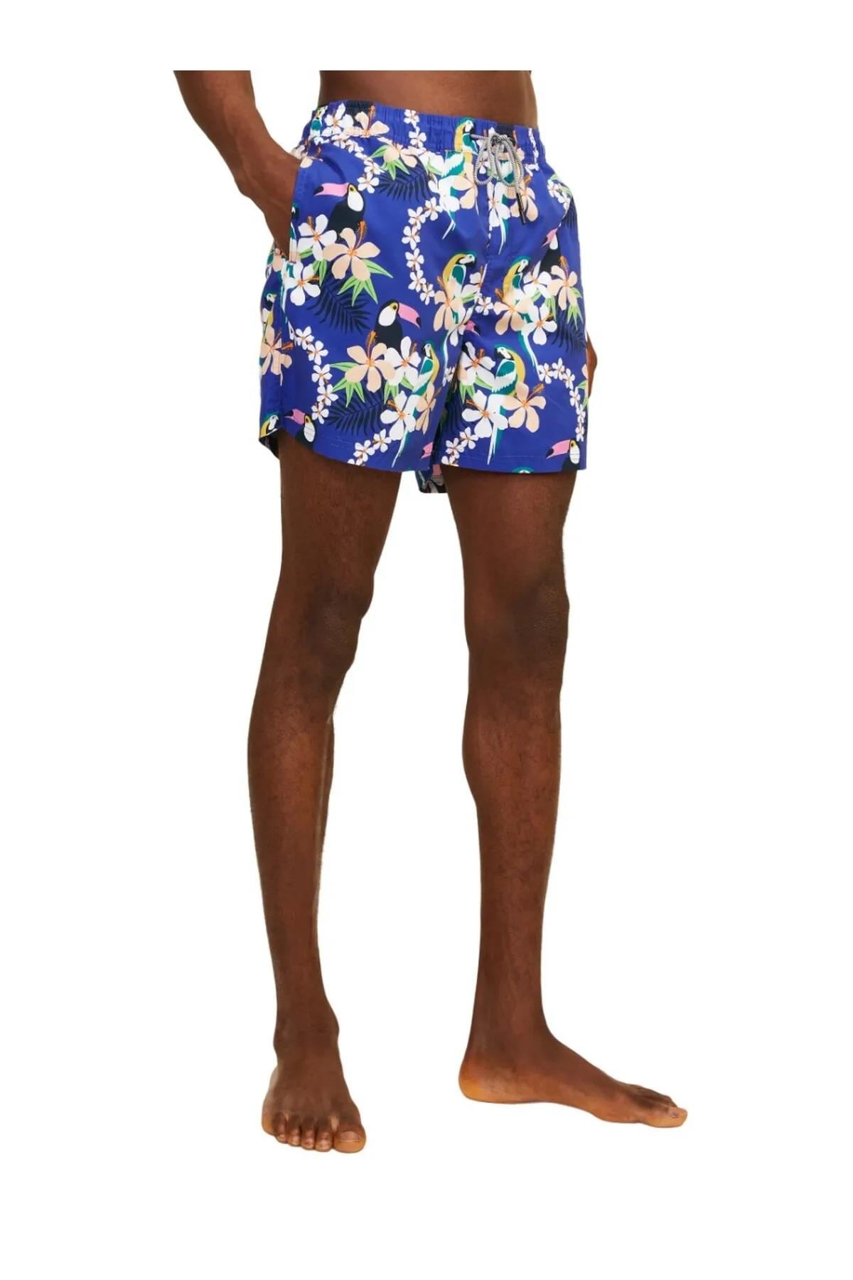 Jack & Jones JPSTFIJI AOP Erkek Saks Mavi Deniz Şortu 12253230