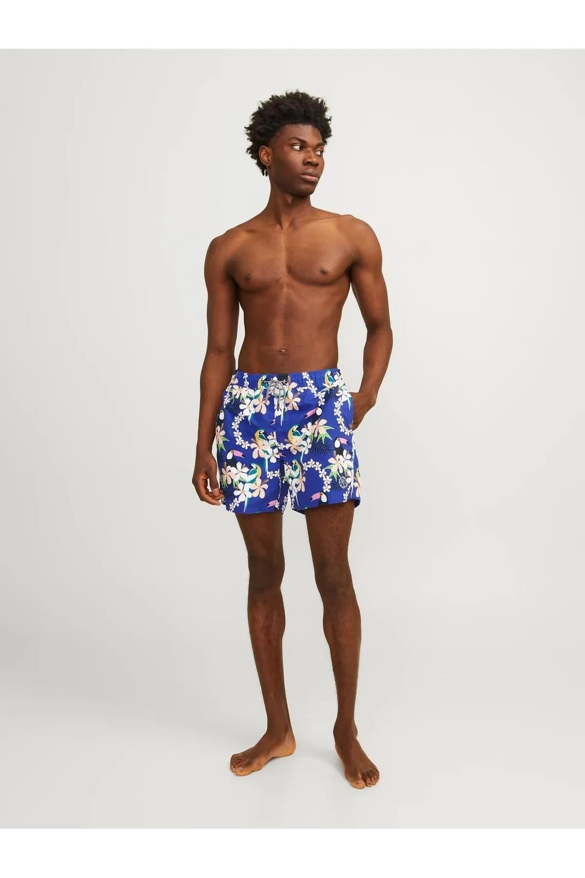 Jack & Jones JPSTFIJI AOP Erkek Saks Mavi Deniz Şortu 12253230